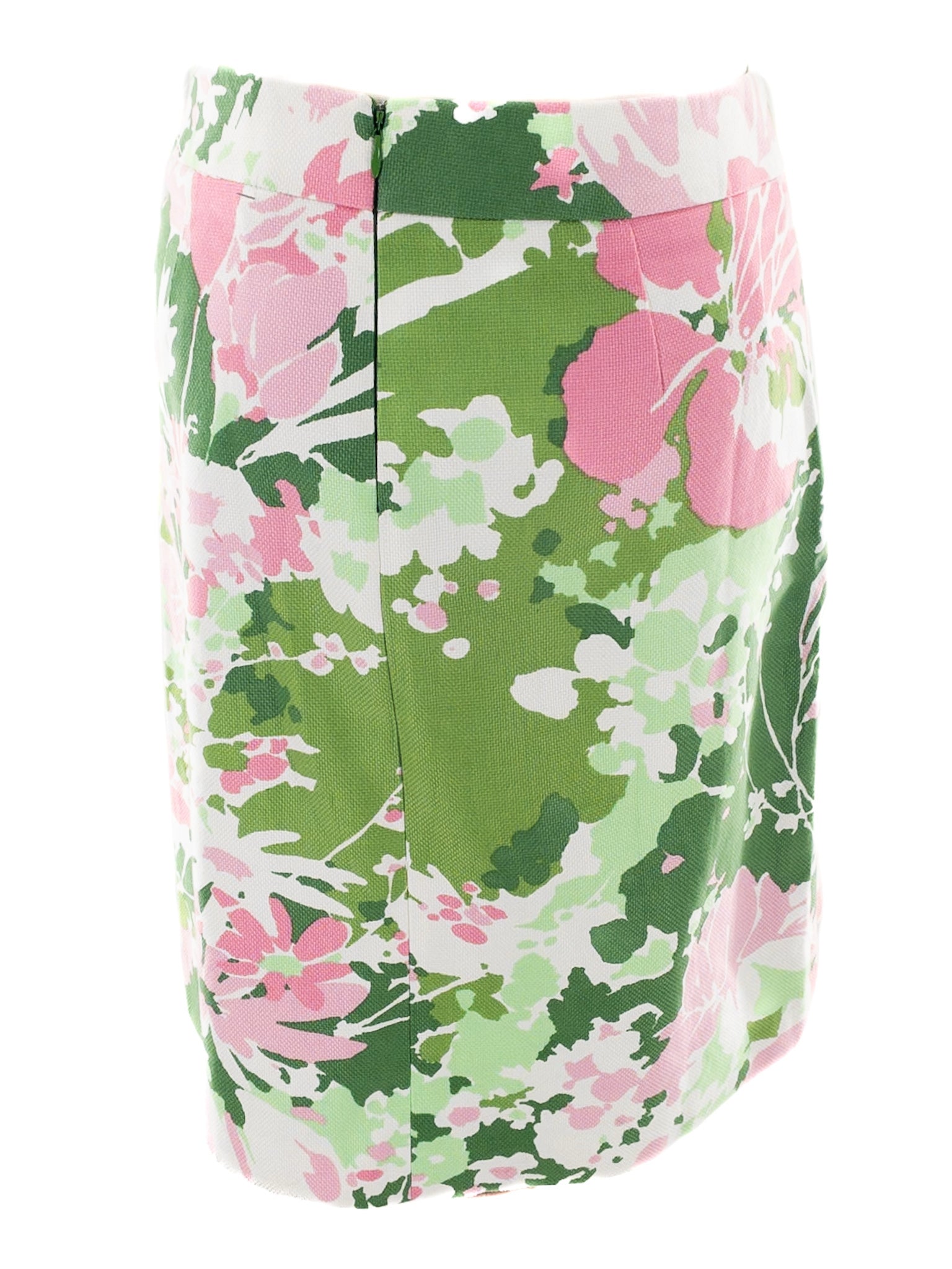 Talbots Pink Green Floral Cotton Blend Size 10 Skirt