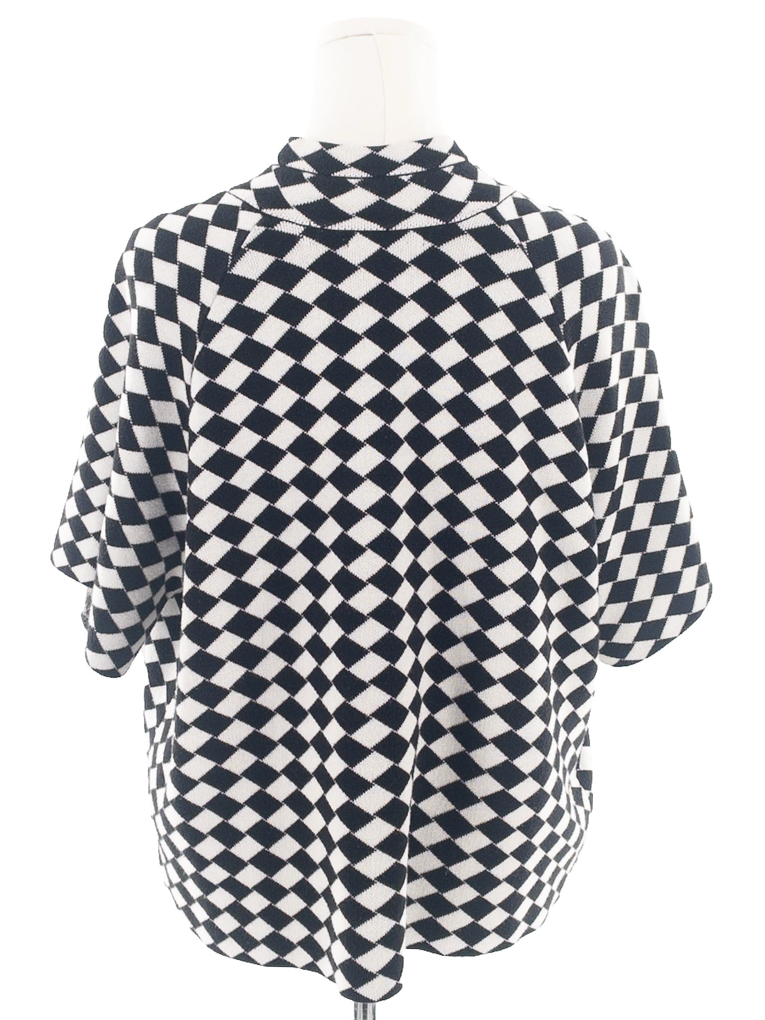 Dressbarn Black White Diamonds Cotton Size 18/20 Cardigan