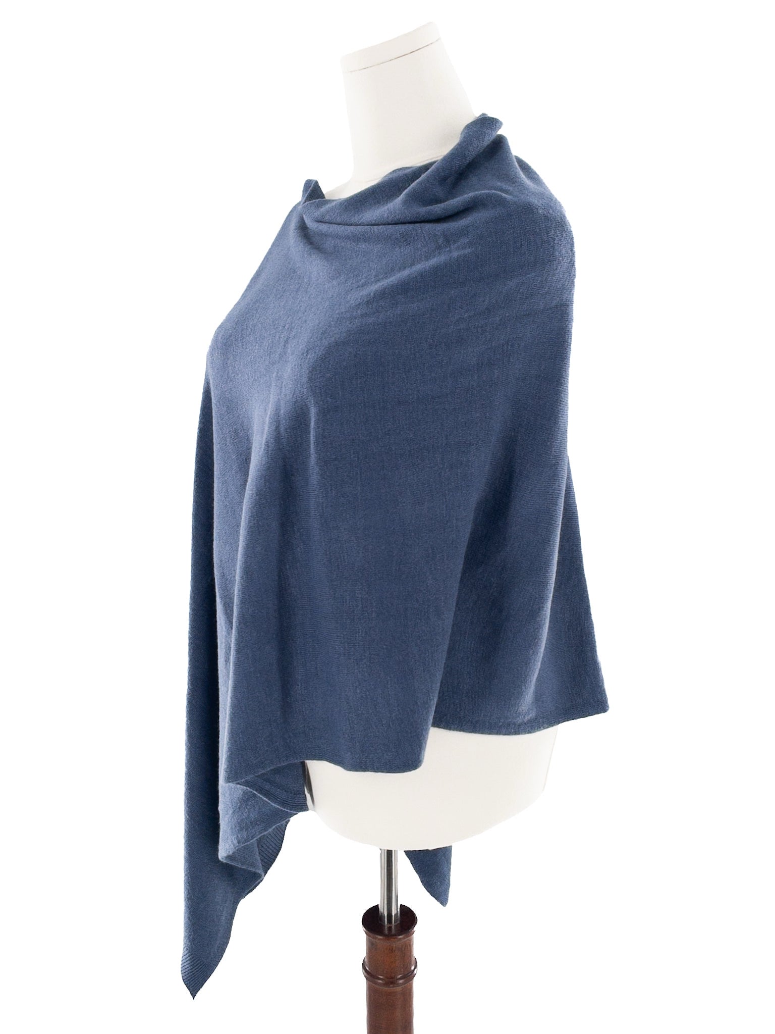 Dusty Blue Acrylic Size One Size Poncho