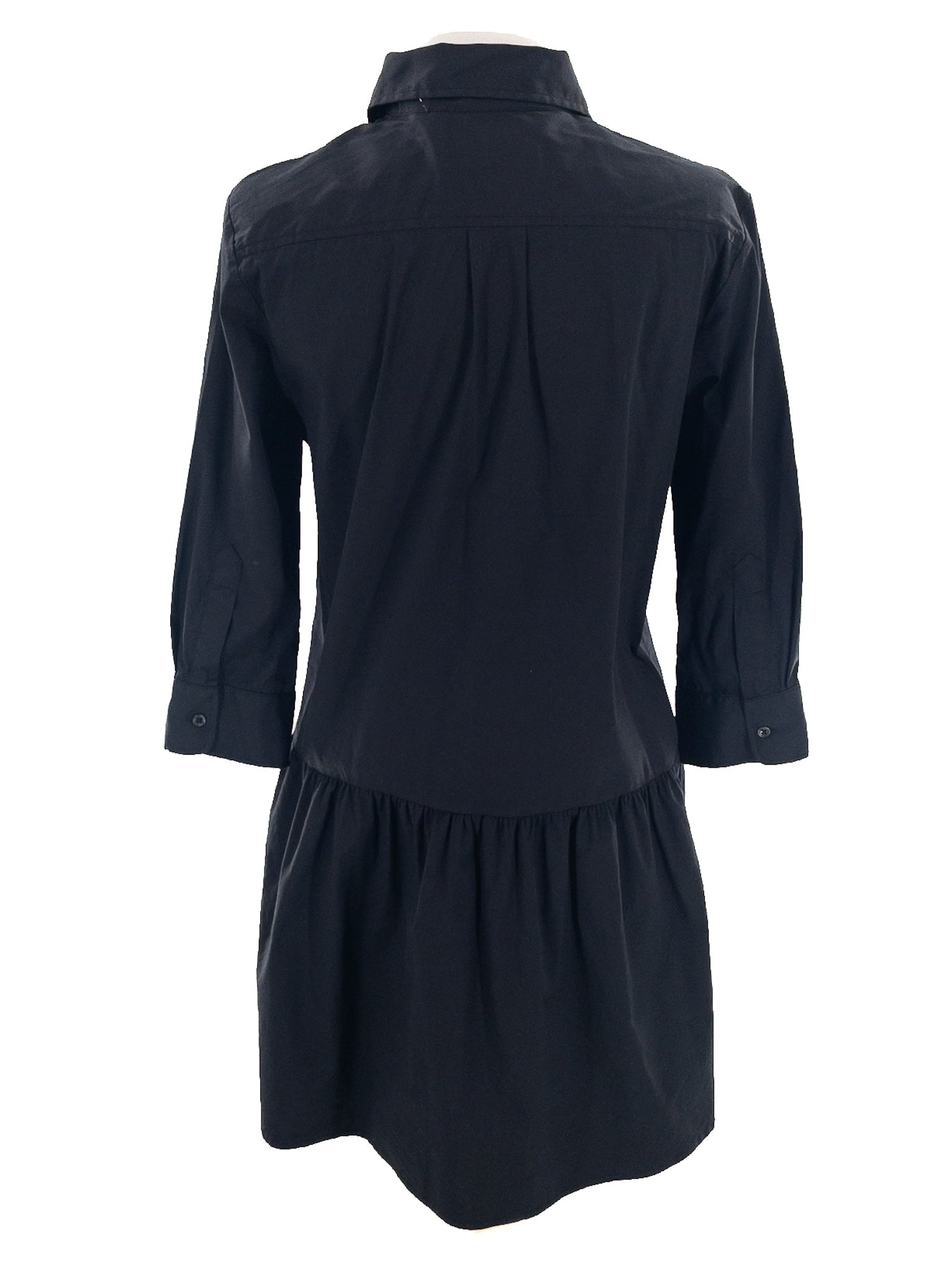 Rochelle Behrens Black Cotton Blend 3/4 Sleeve Size M Dress