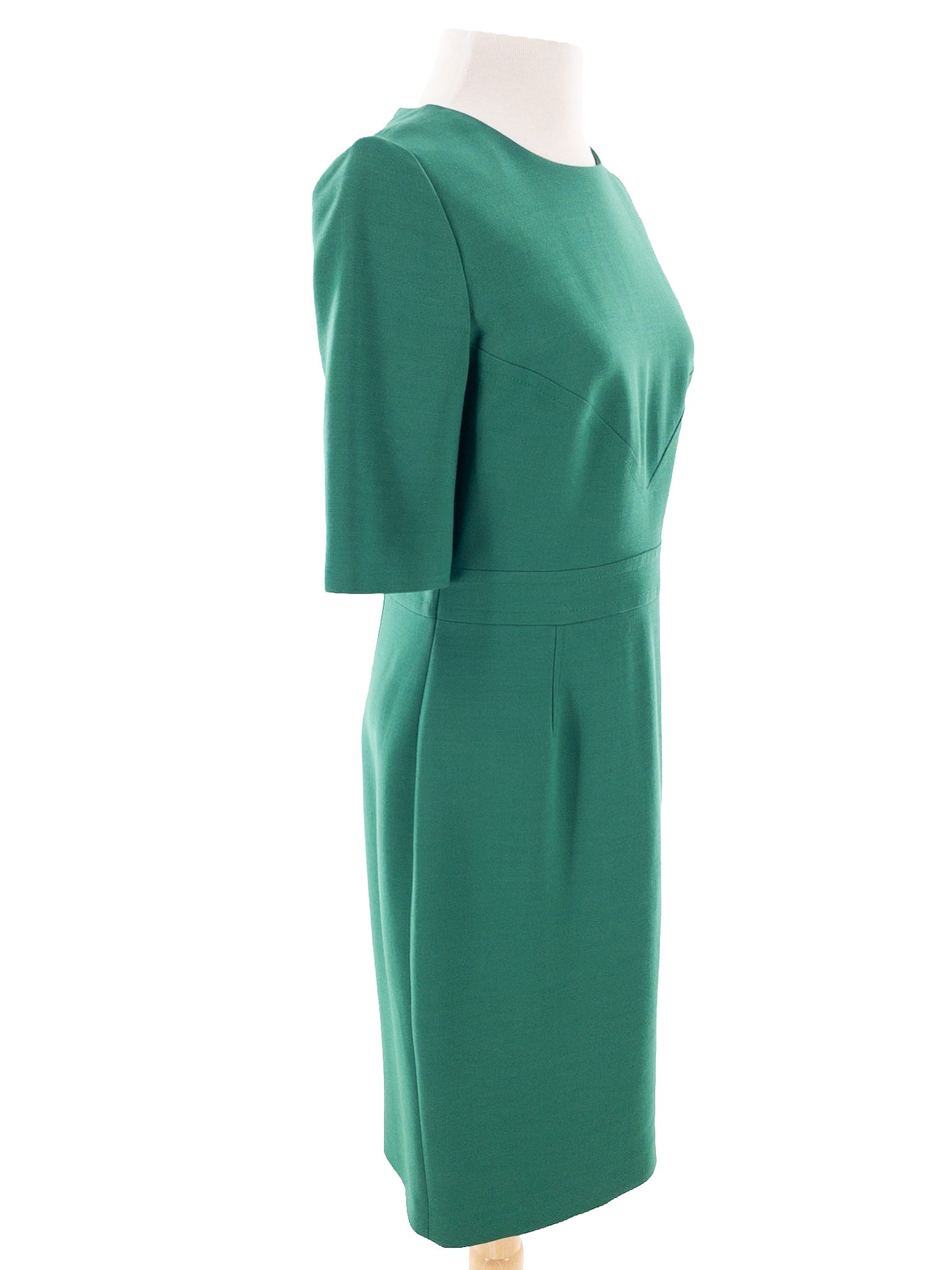 Hobbs Green Polyester Short Sleeve Size 6 Dress