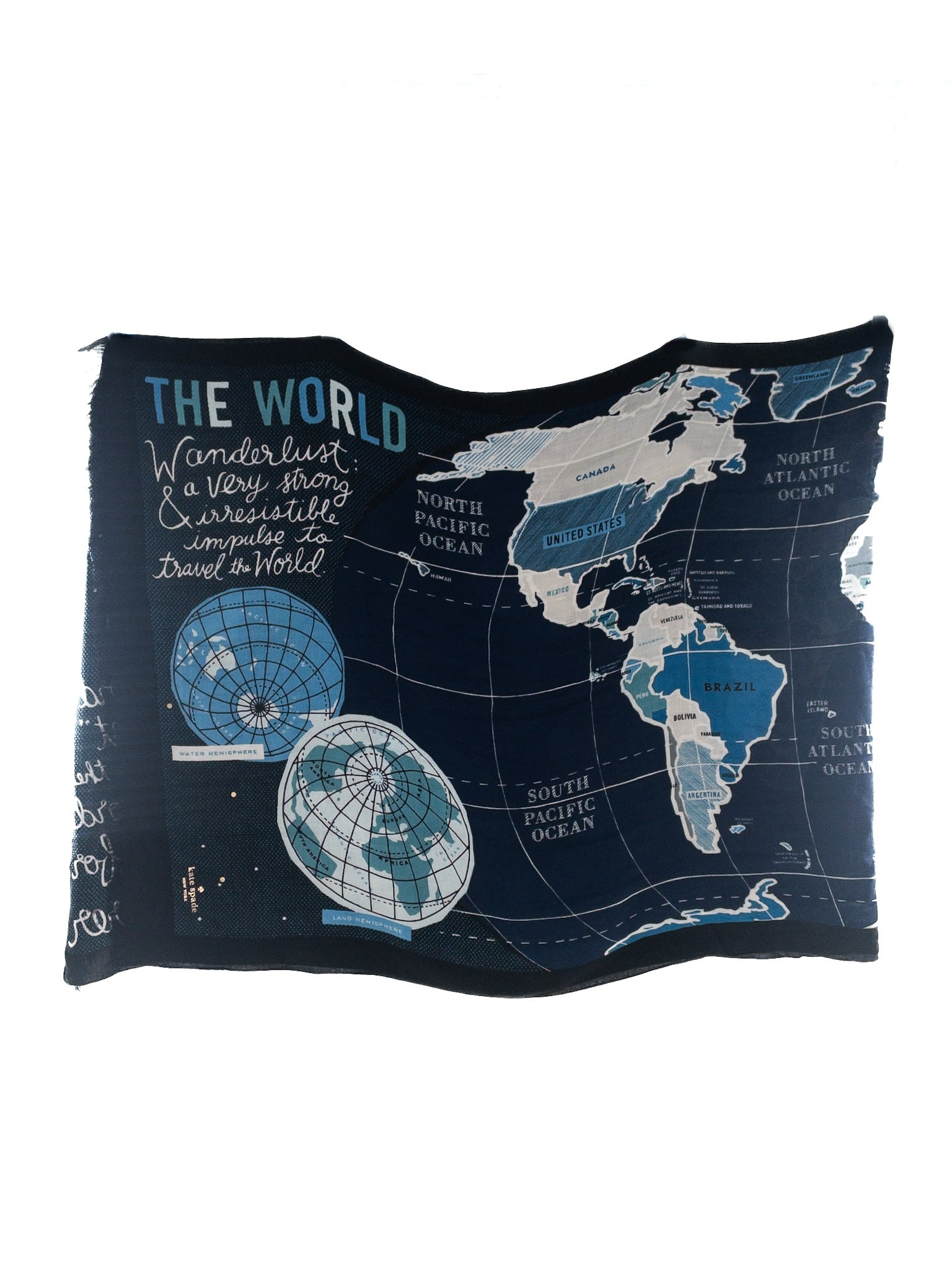 Kate Spade Blue Multi Viscose Blend Scarves