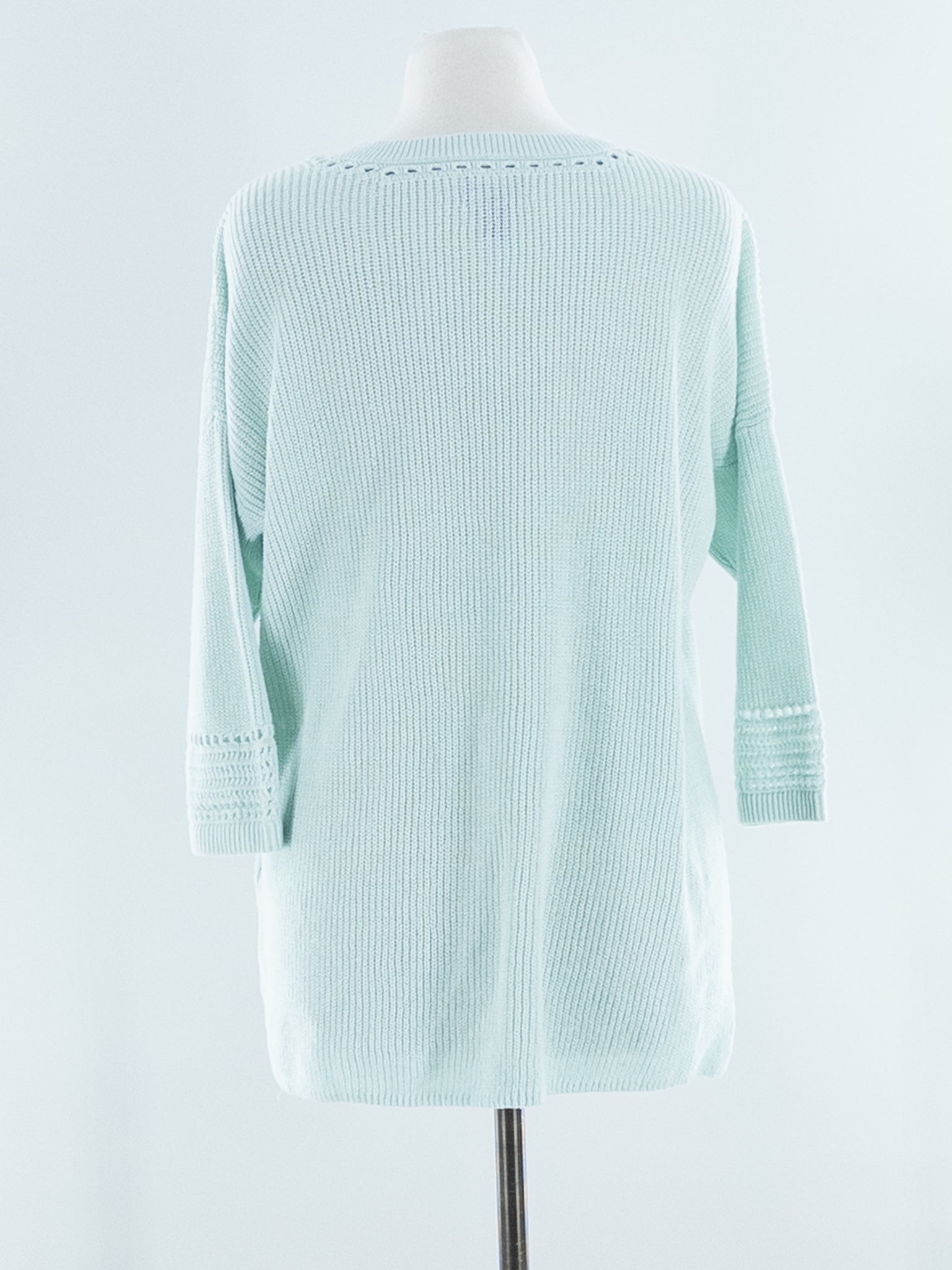 Lands End Mint Shaker Linen Blend Size L Sweaters