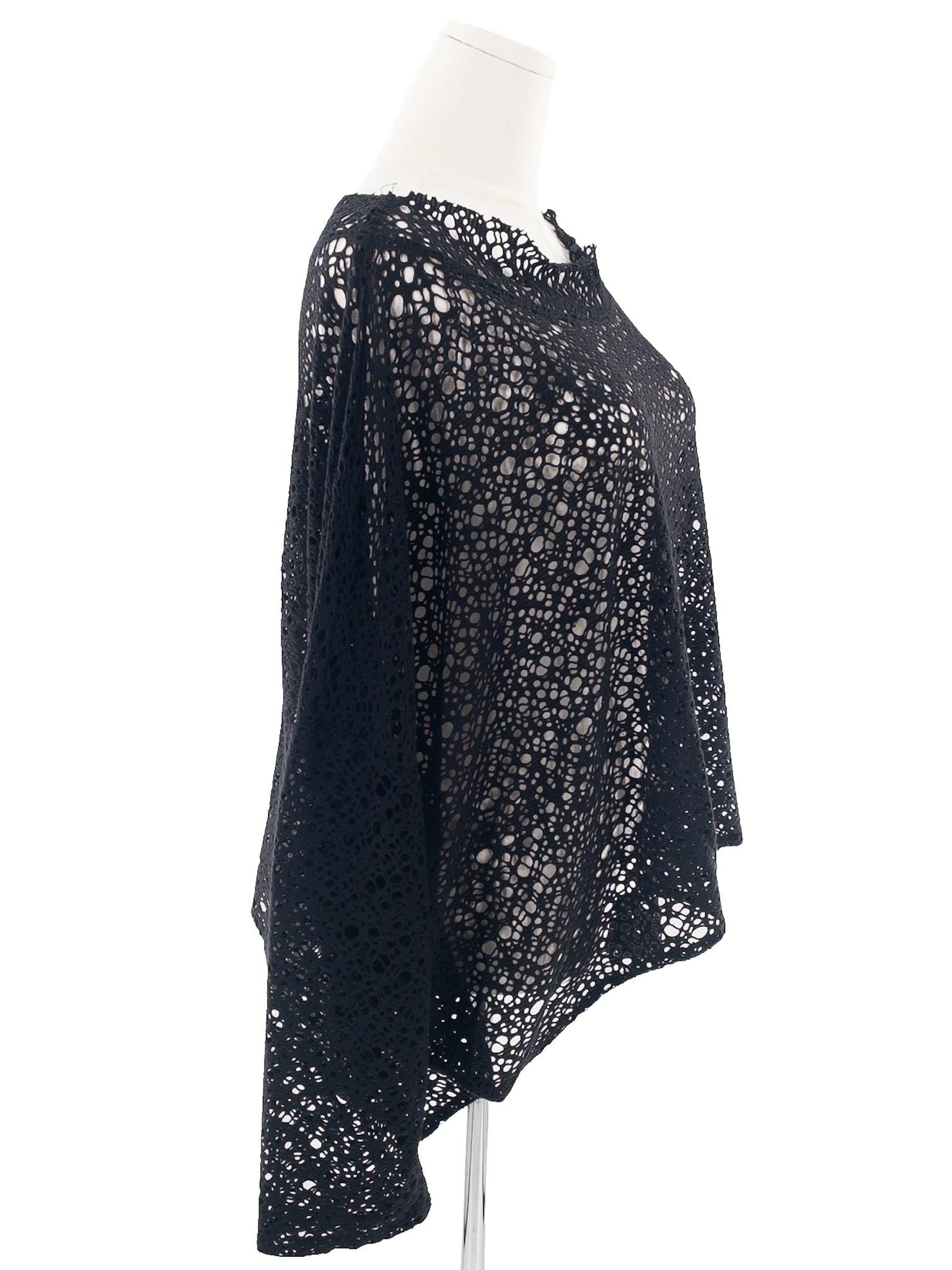 Transparente Black Crochet Size XXL Sweaters
