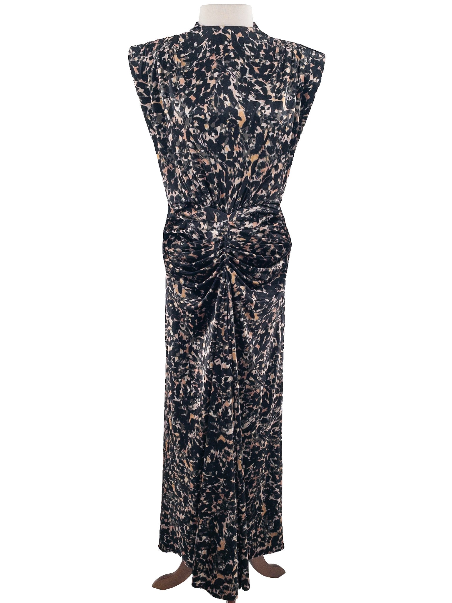 Saylor Navy Blush Print Polyester Sleeveless Size M Maxi
