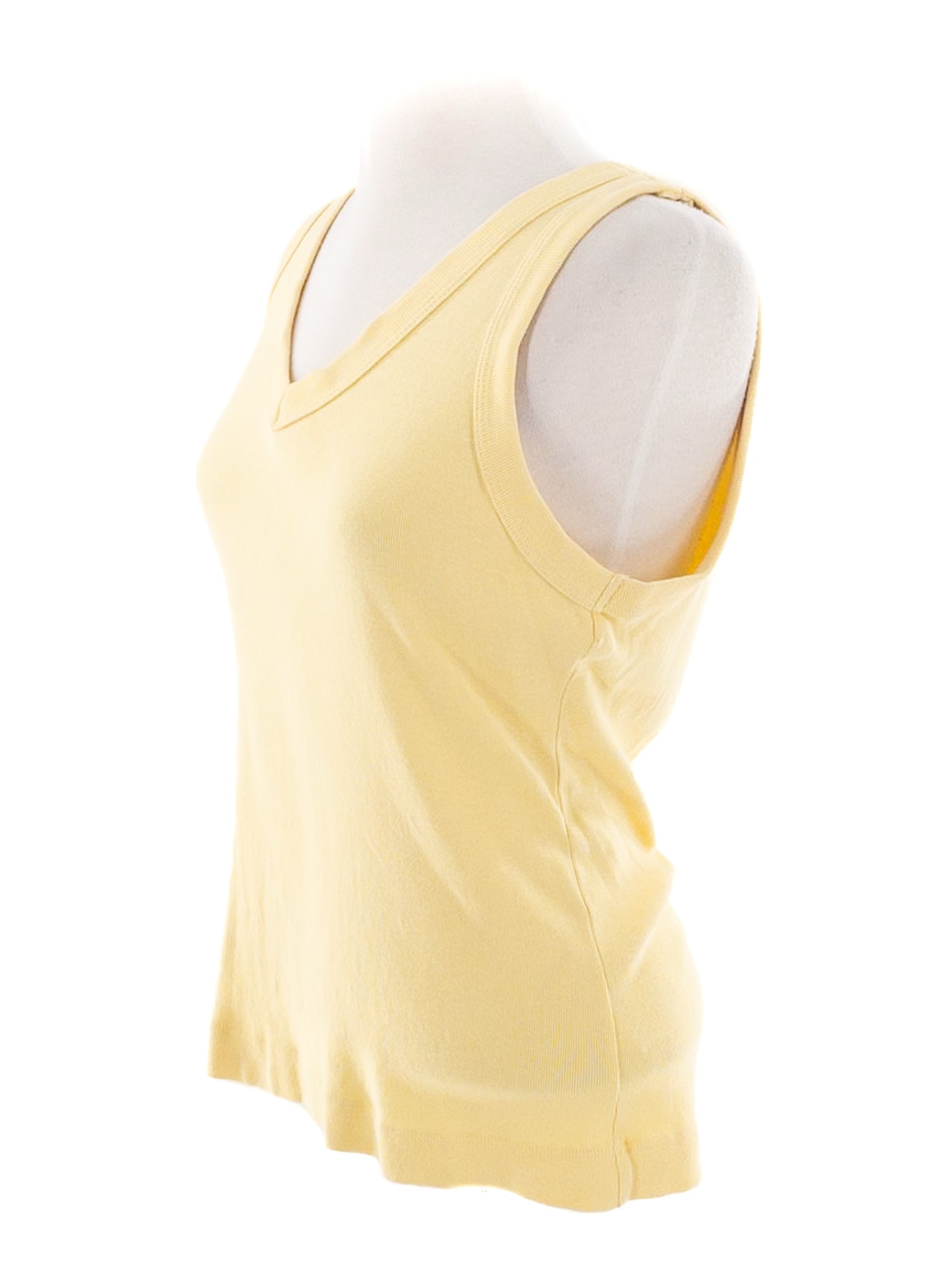 Michael Stars Yellow V Neck Cotton Sleeveless Size M T Shirt
