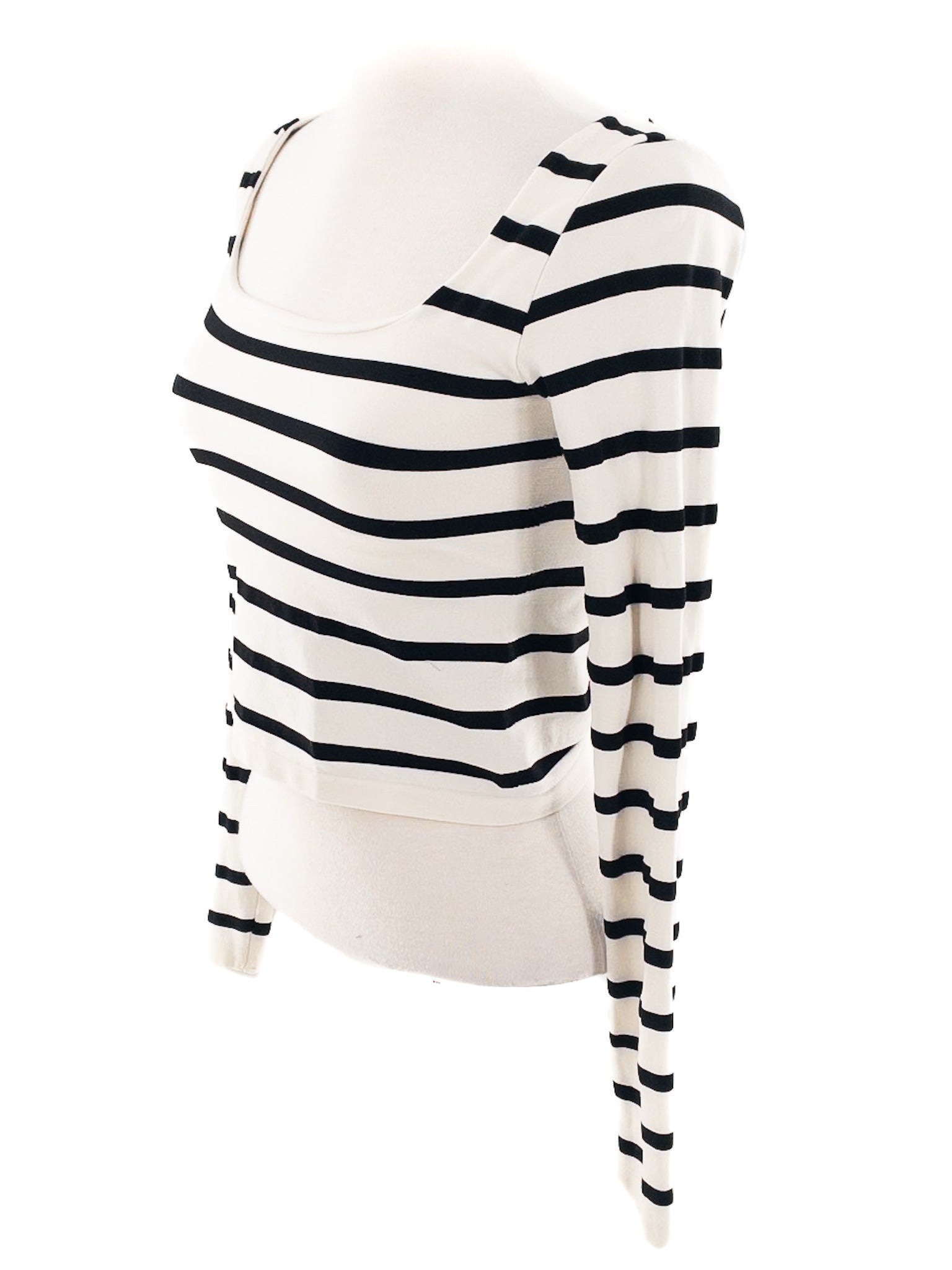 Altered State Cream Black Stripe Nylon Blend Long Sleeve Size S/M T Shirt