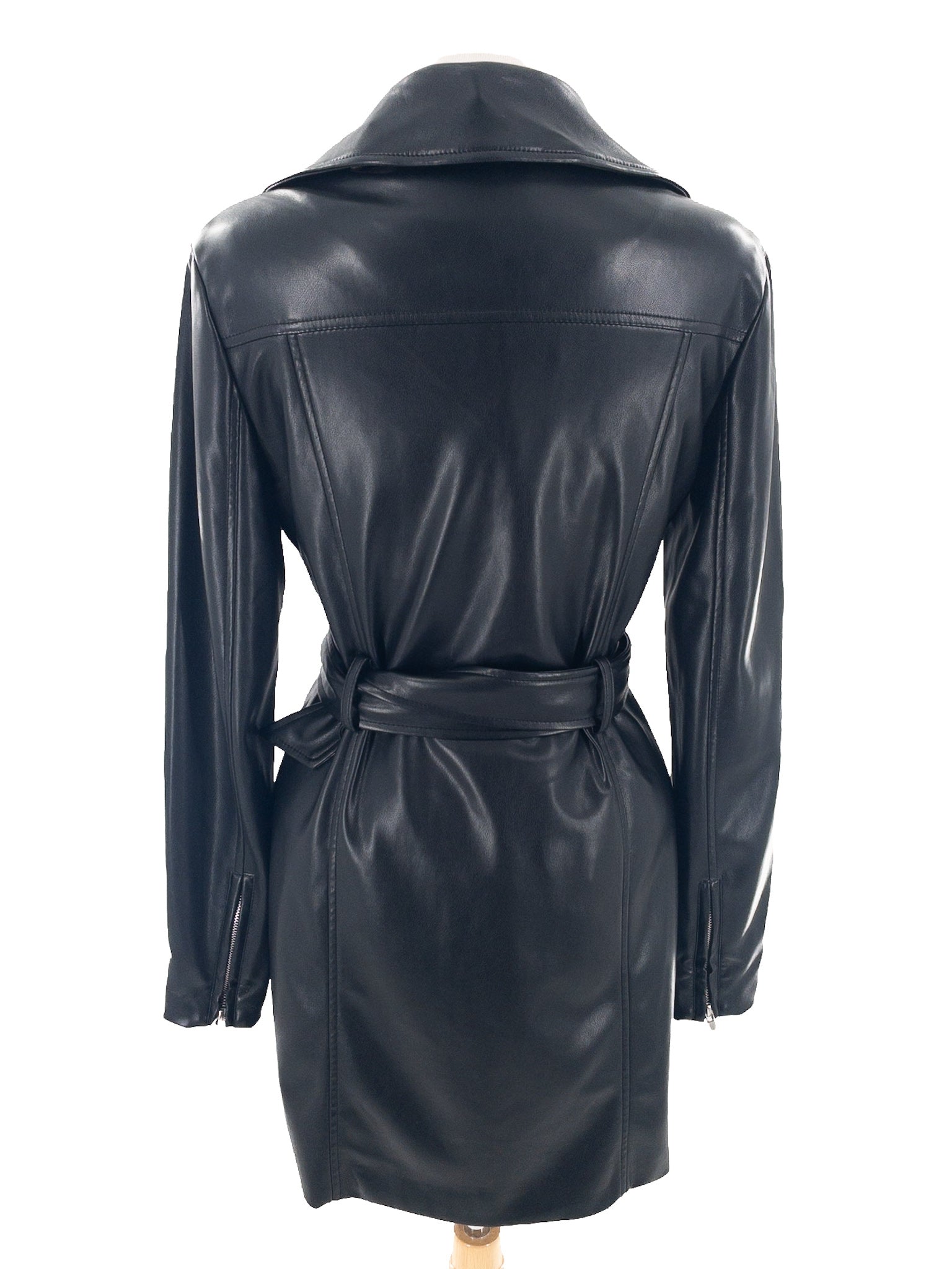 Dolce Cabo Black Moto Faux Leather Size XS Coat