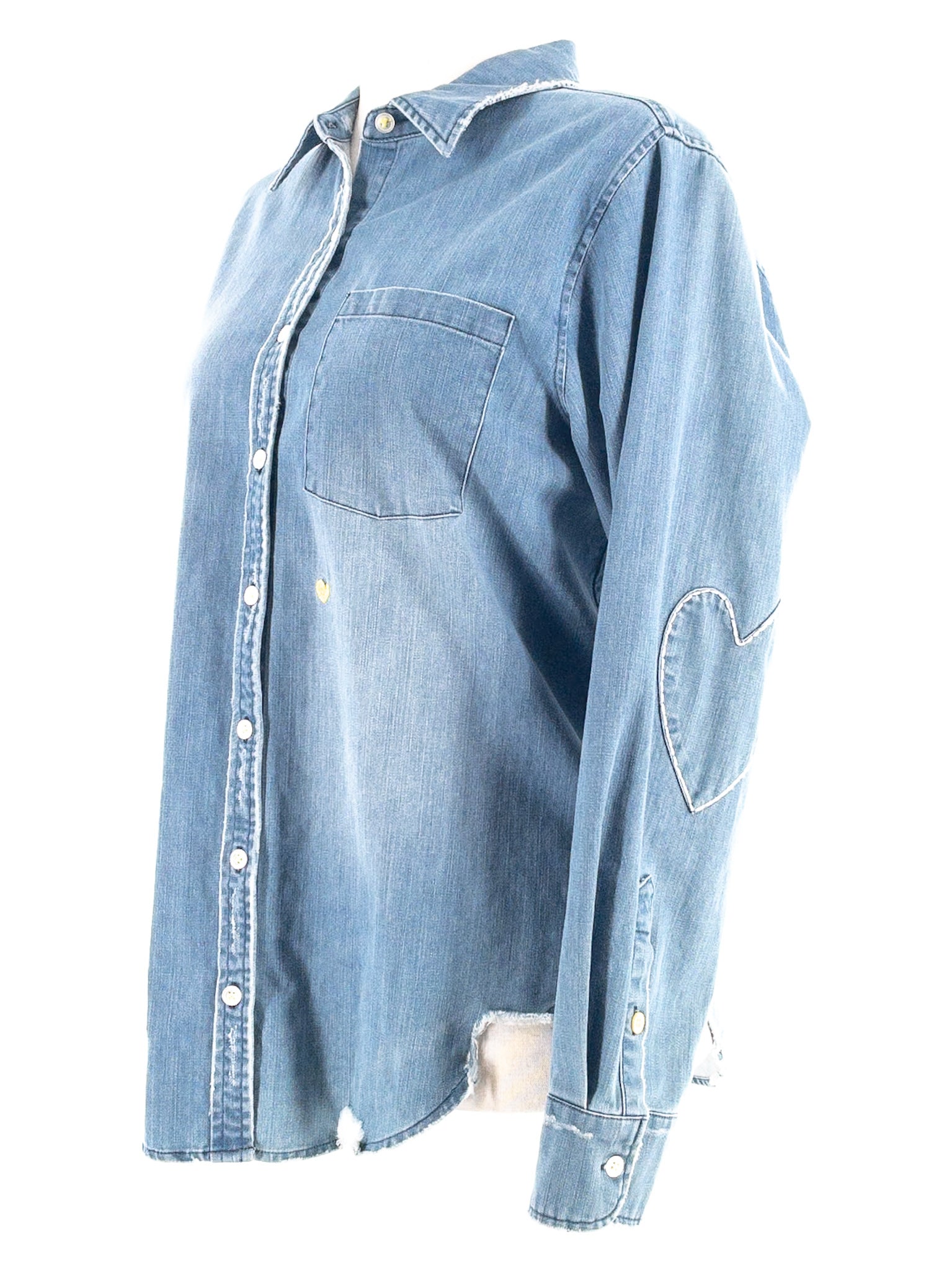 Kerri Rosenthal Blue Stitch Chambray Long Sleeve Size M Blouse