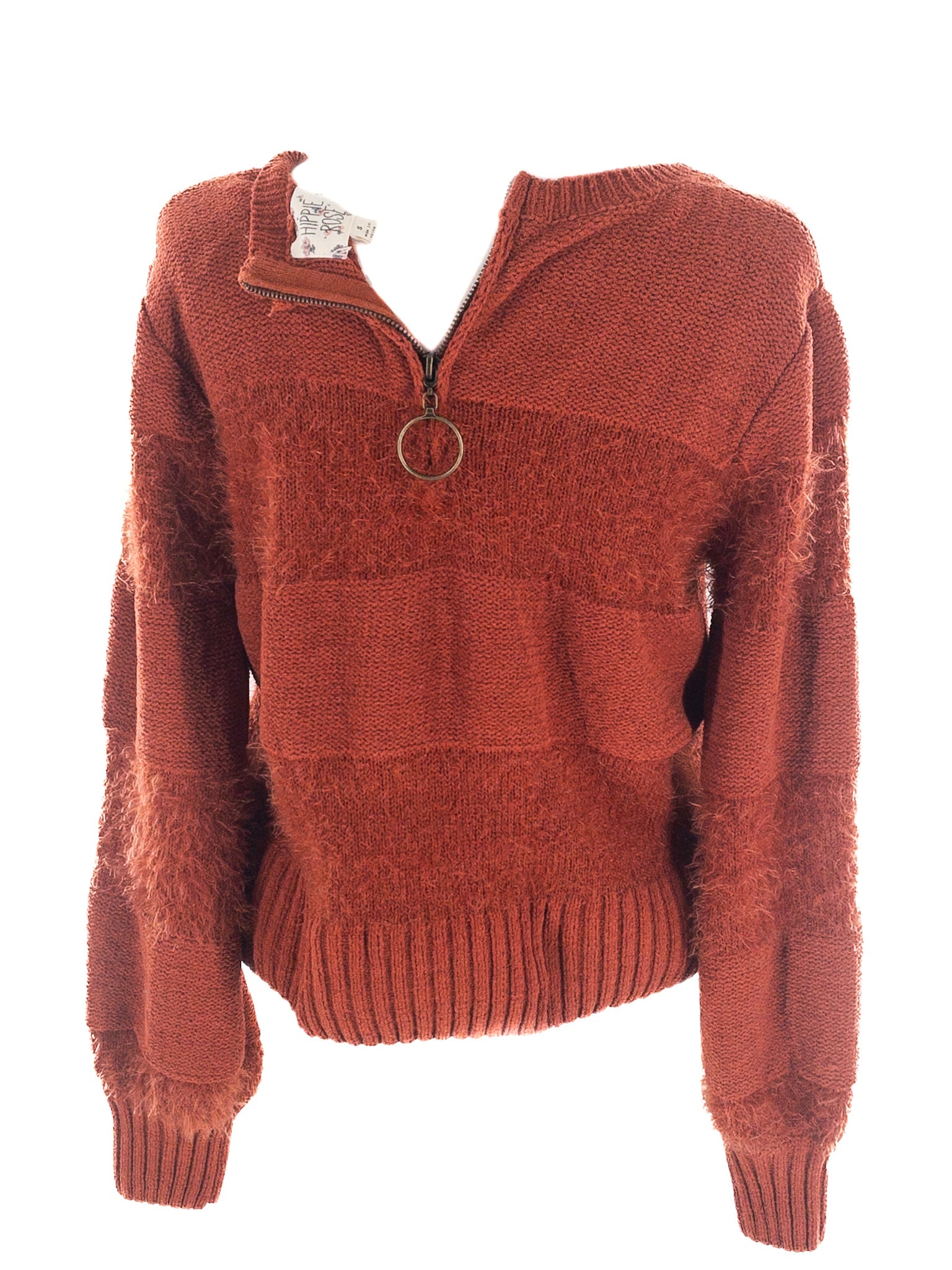 Hippie Rose Brick Texture Acrylic Size S Sweaters