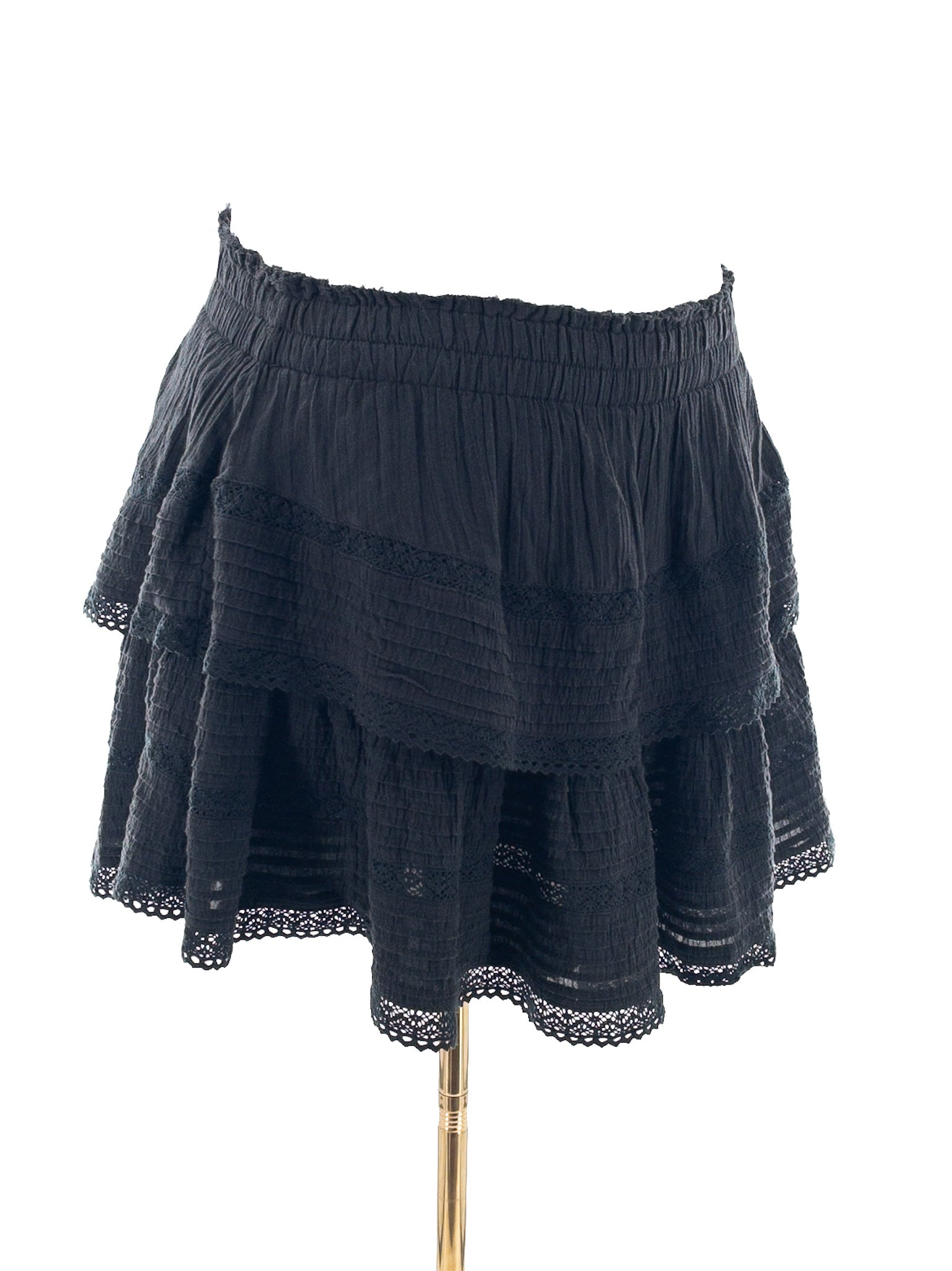 Aerie Black Lace Cotton Size L Skirt