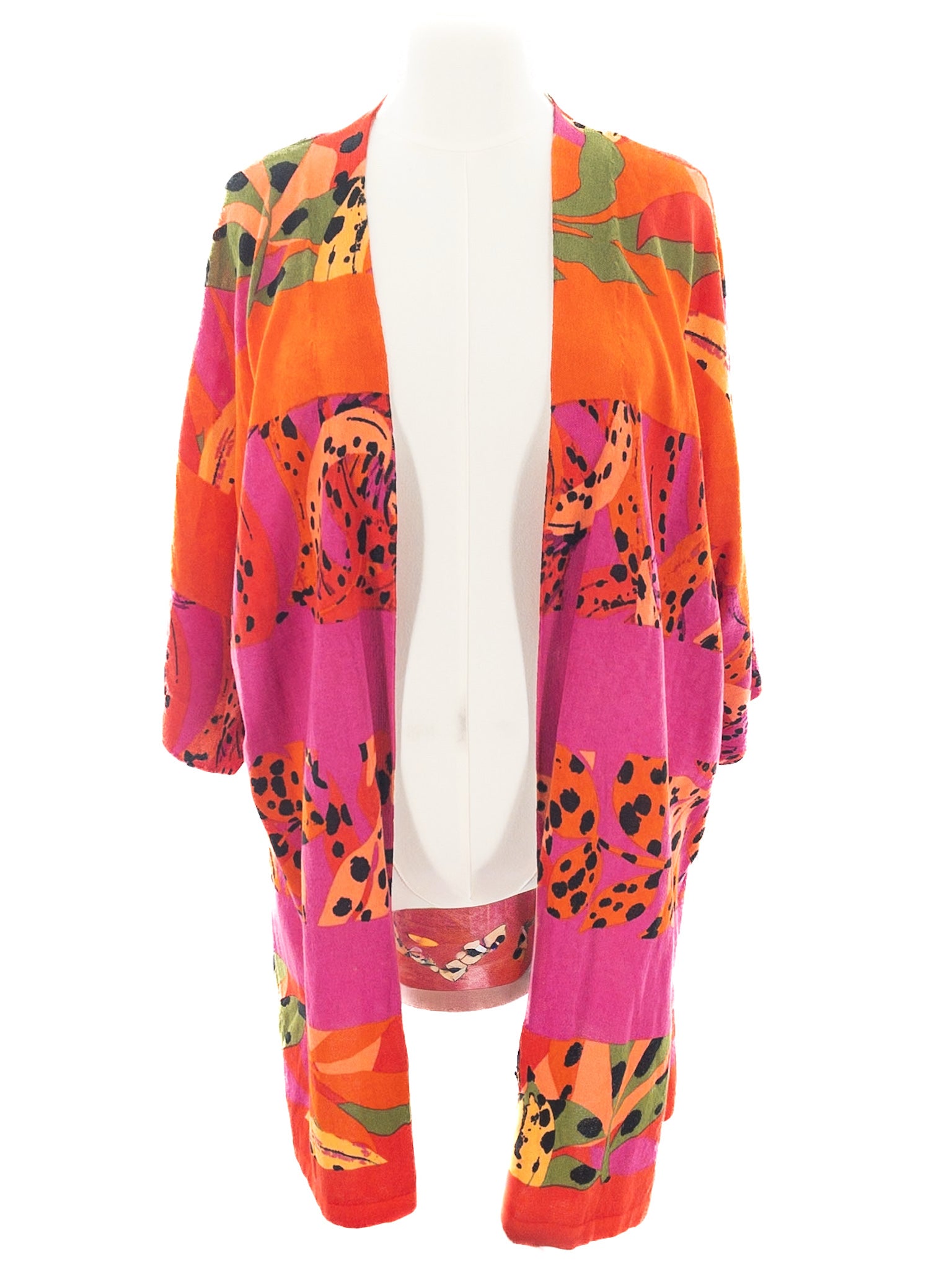 Chicos Multi-Color Print Cotton Blend Size XL Cardigan