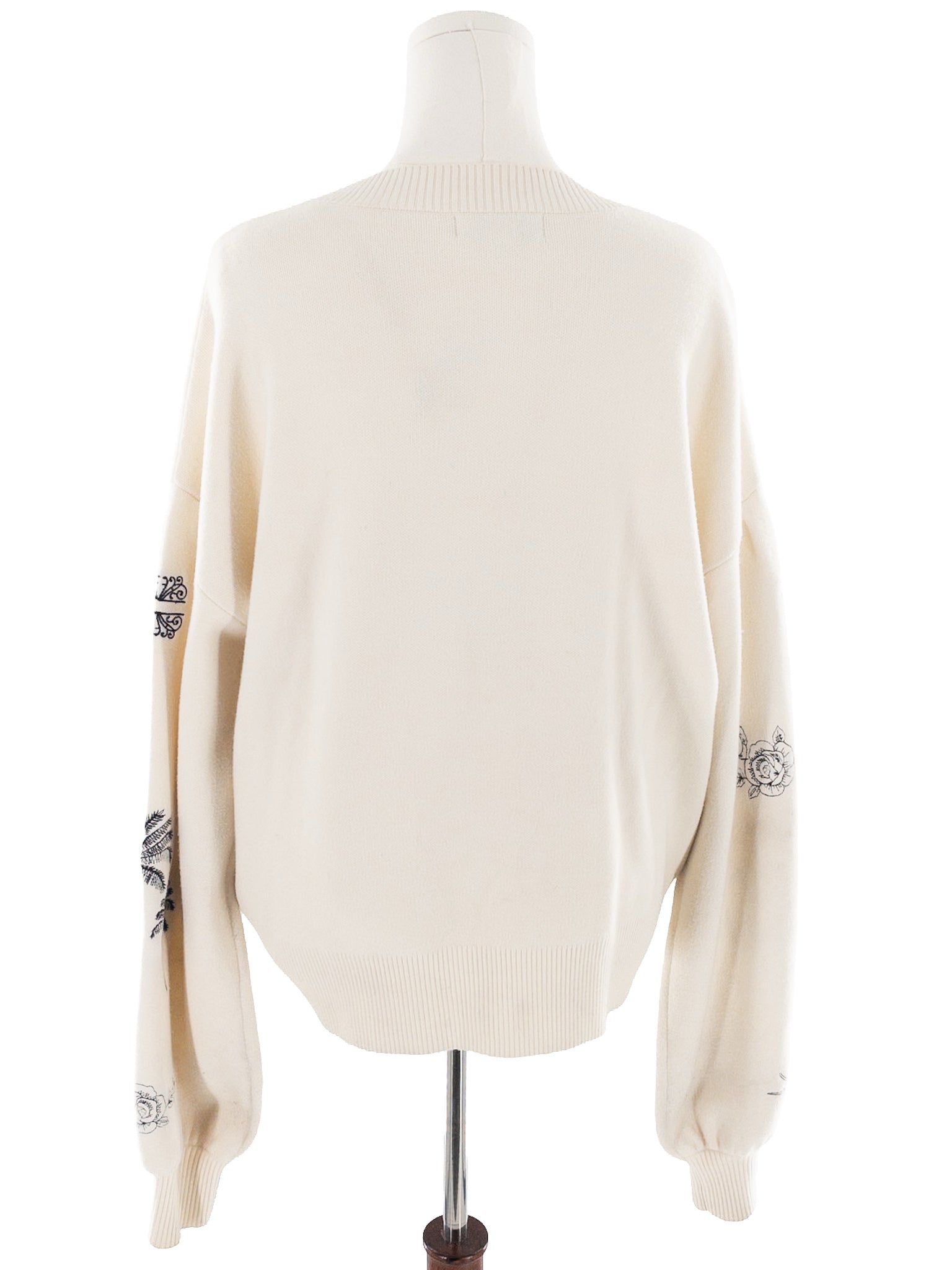 Never Fully Dressed Cream Embroidered Viscose Blend Size xxxl Cardigan