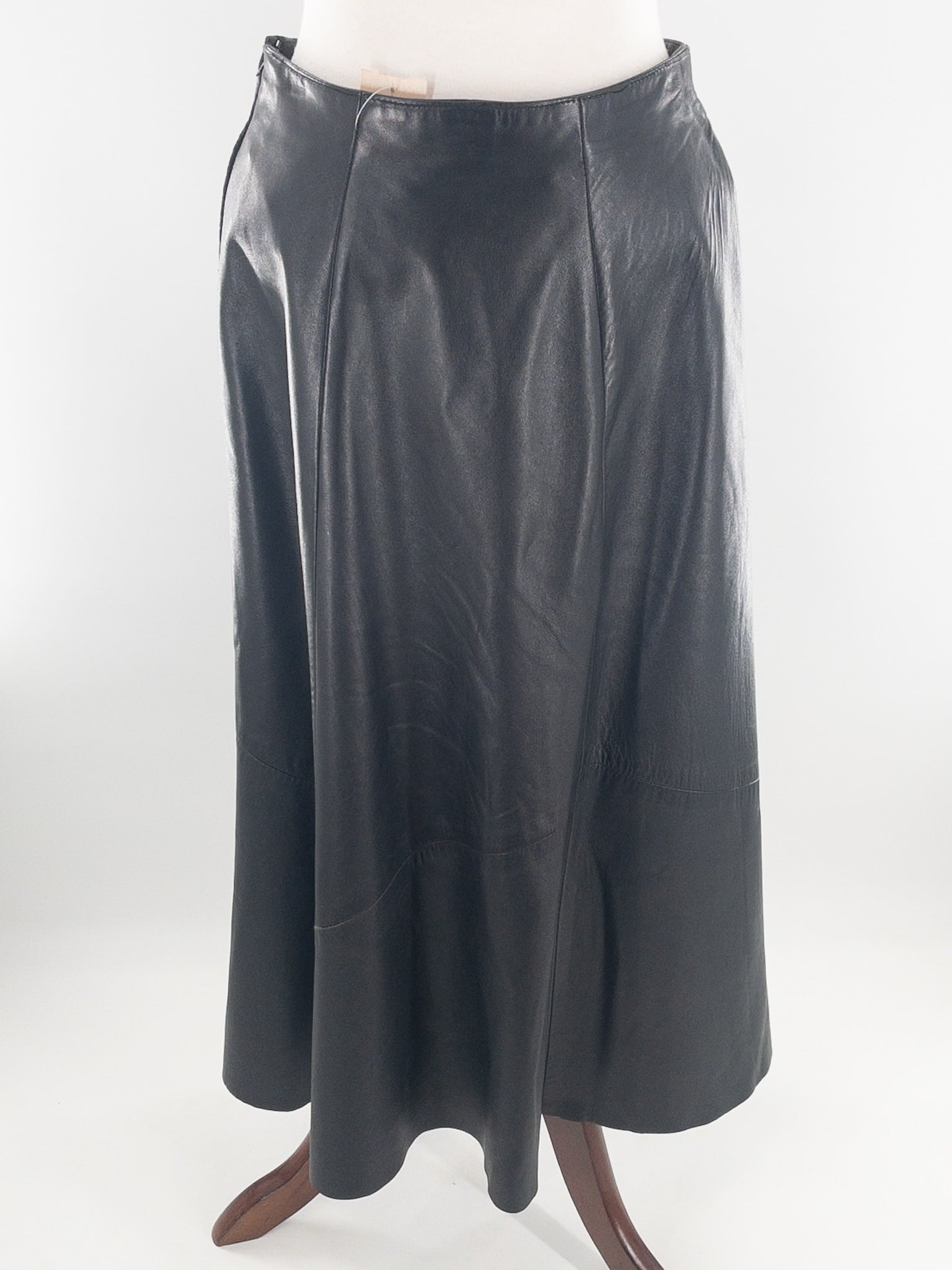 Vakko Black Leather Size 8 Skirt
