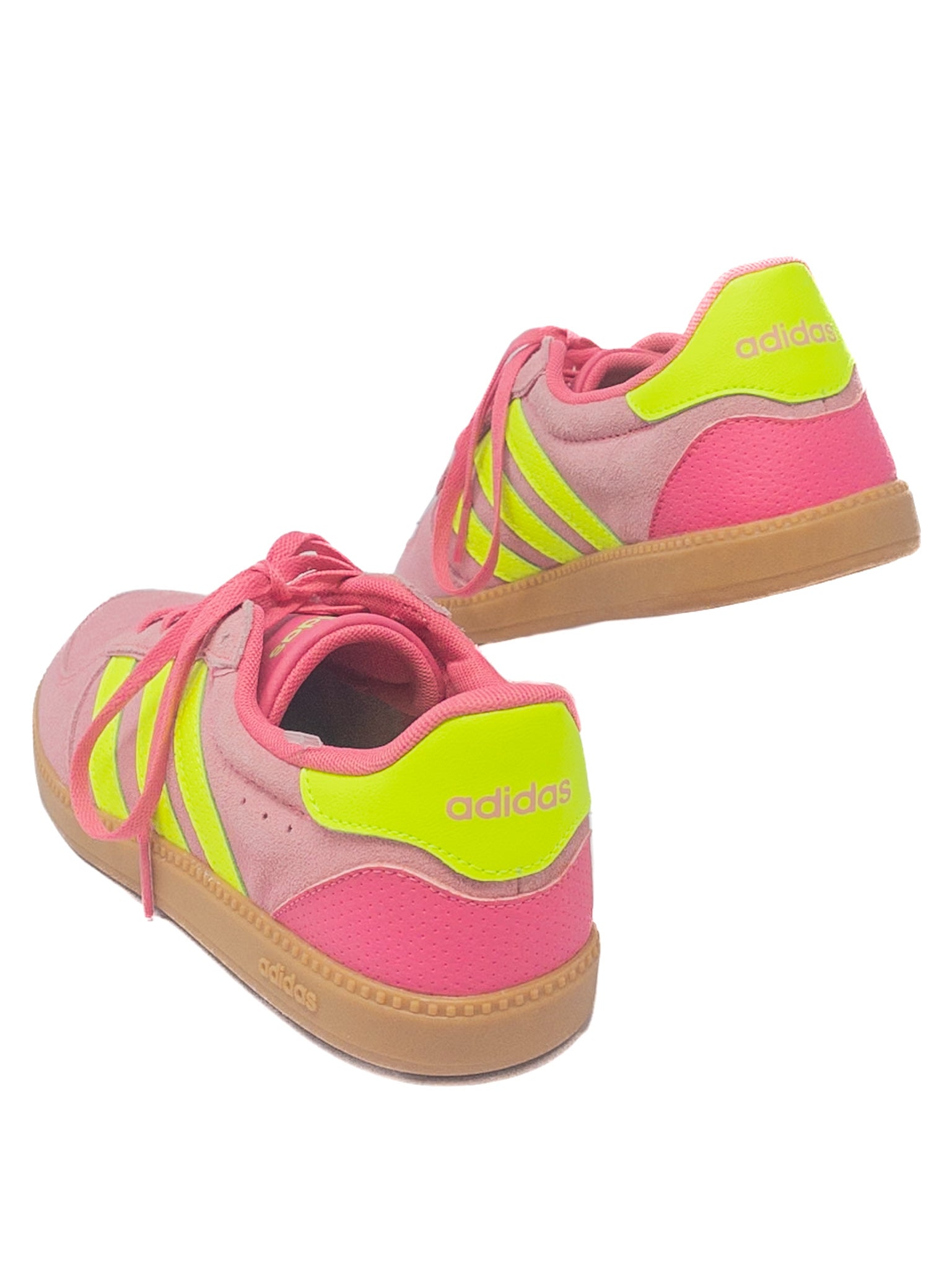 Adidas Pink Neon Stripe Suede 8 Sneakers