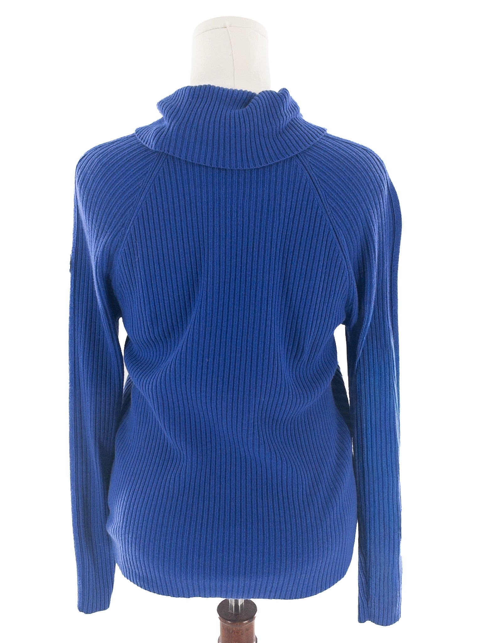 Talbots Blue Gray Ribbed Cotton Blend Size L Sweaters