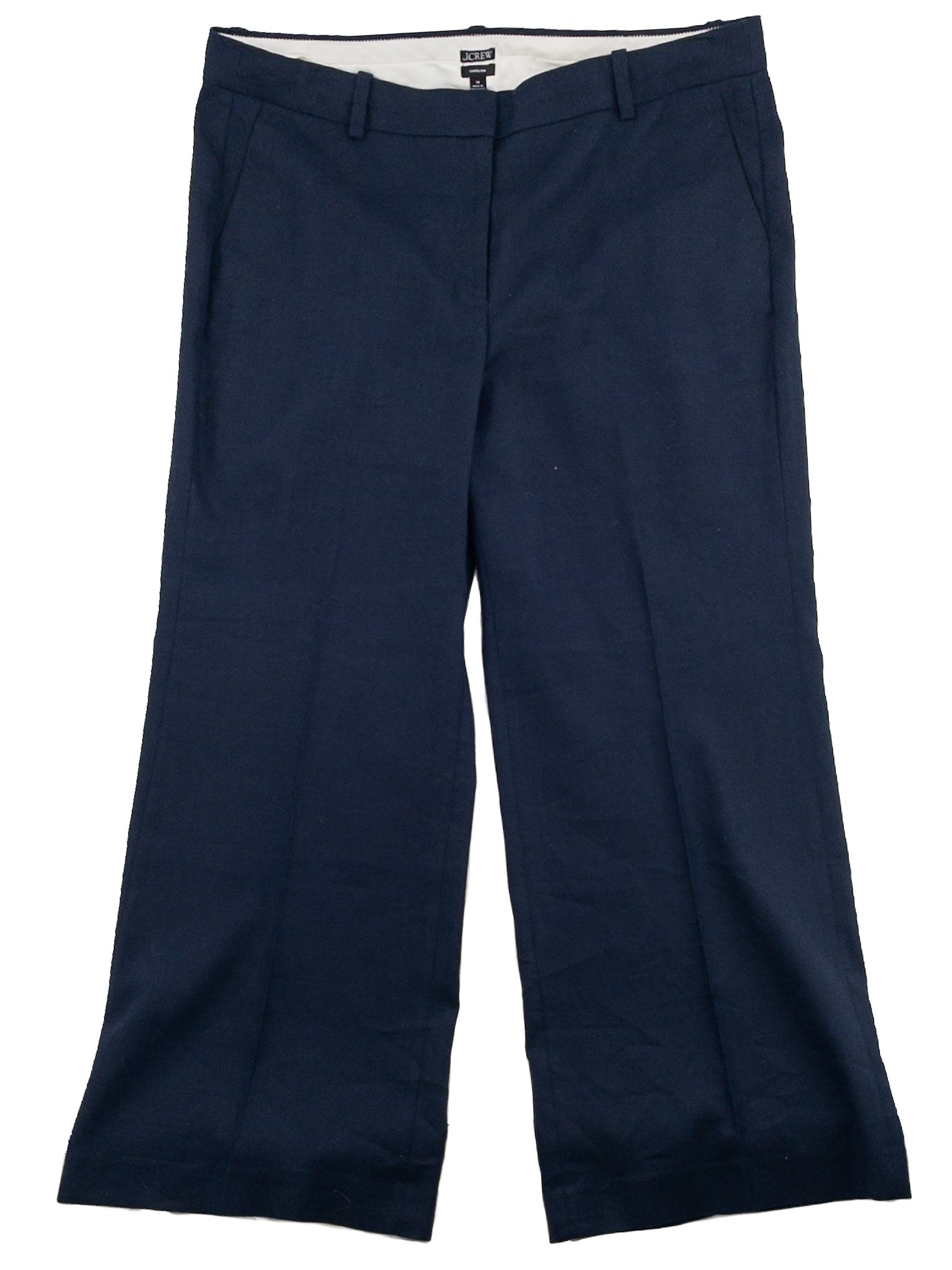 J Crew Navy Flat Front Cotton Blend Trouser Size 18 Pants