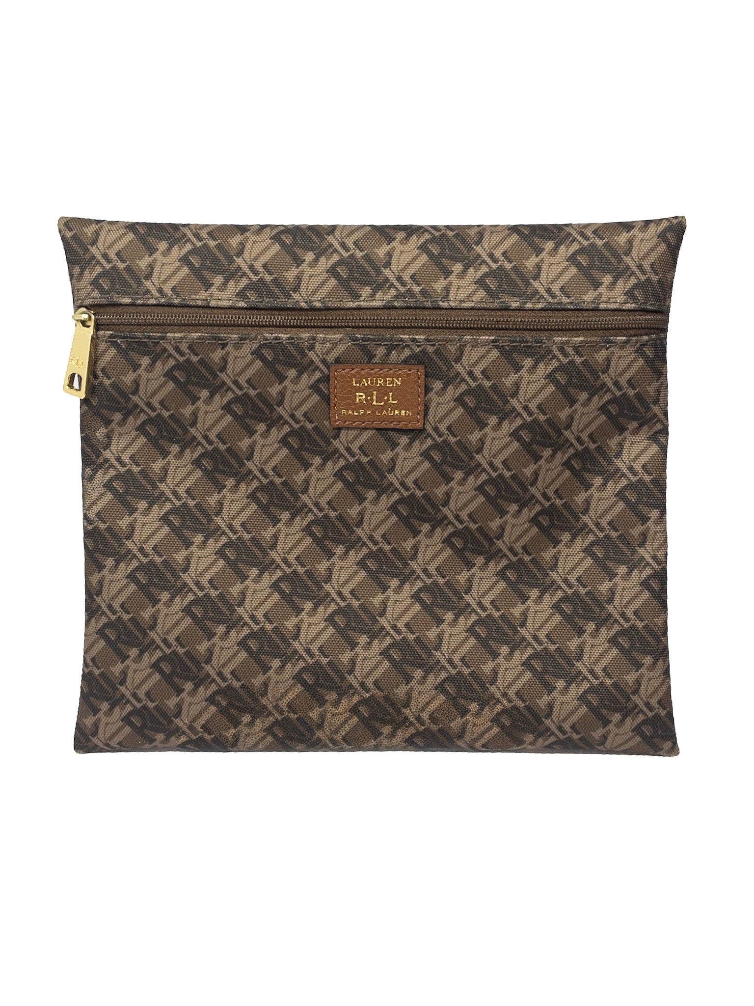 Ralph Lauren Brown Logo Canvas Tote