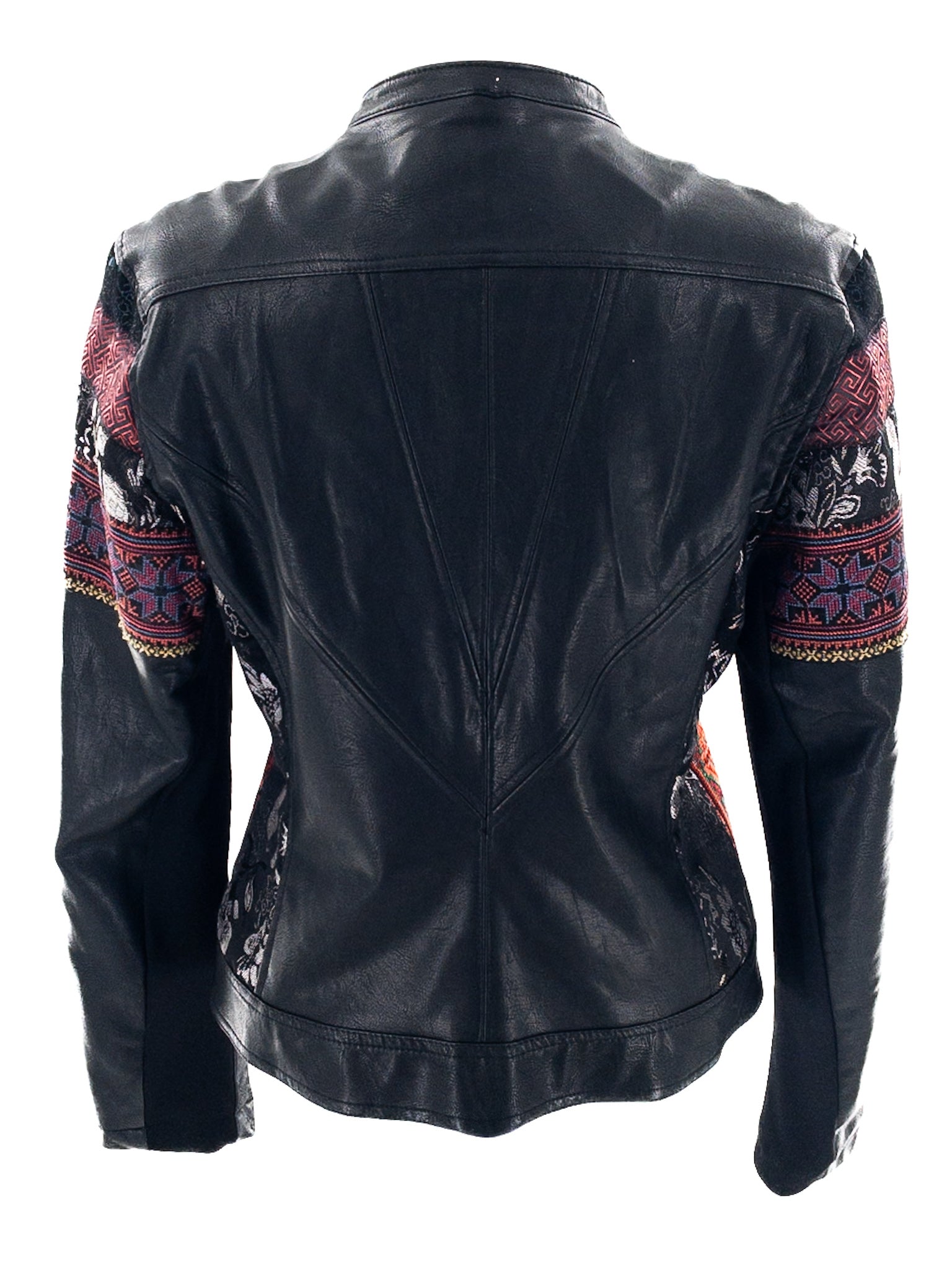 Blank NYC Black Multi Brocade Faux Leather Size M Jacket