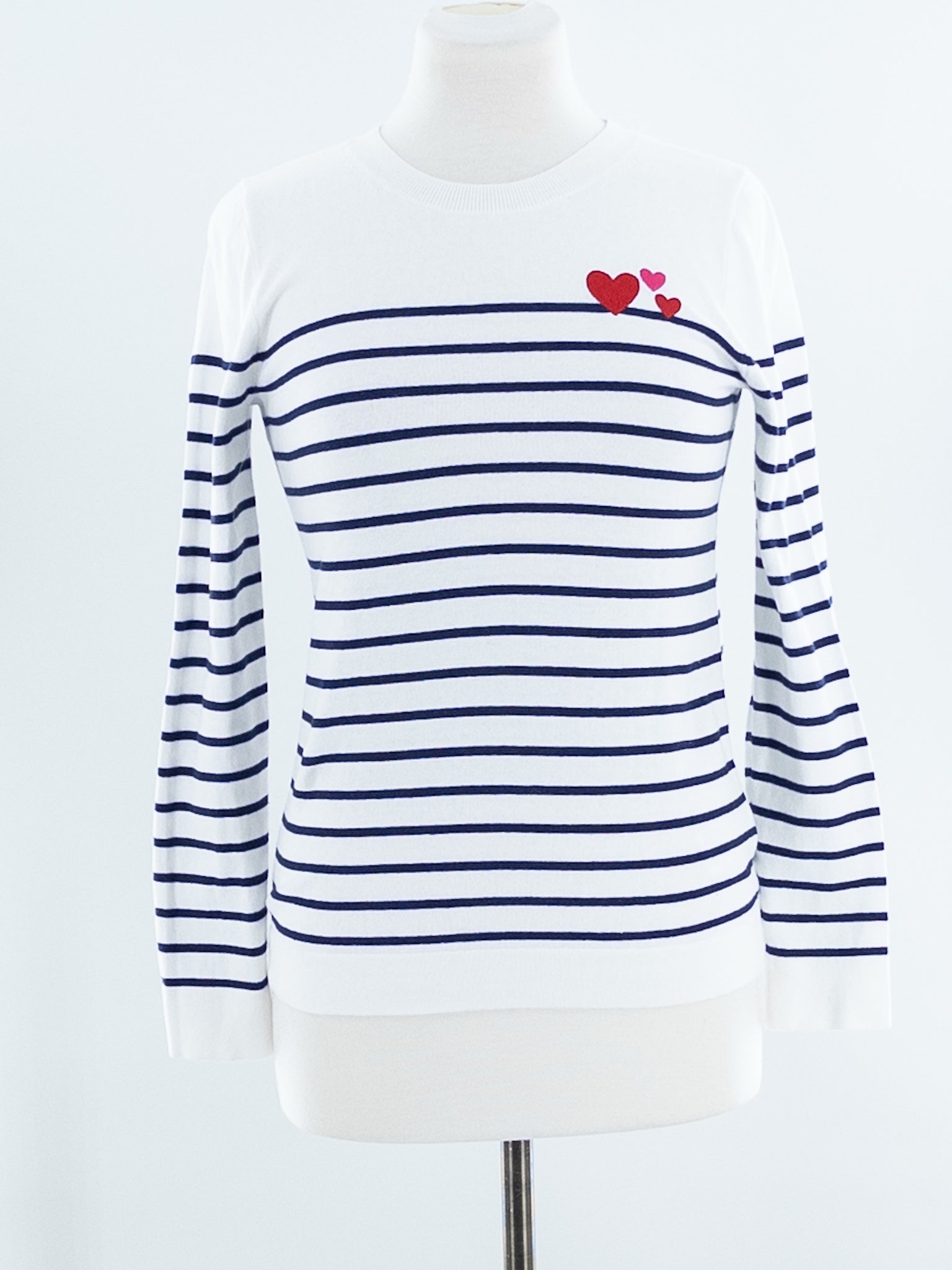 J Crew White Black Stripe Cotton Size XS Sweaters