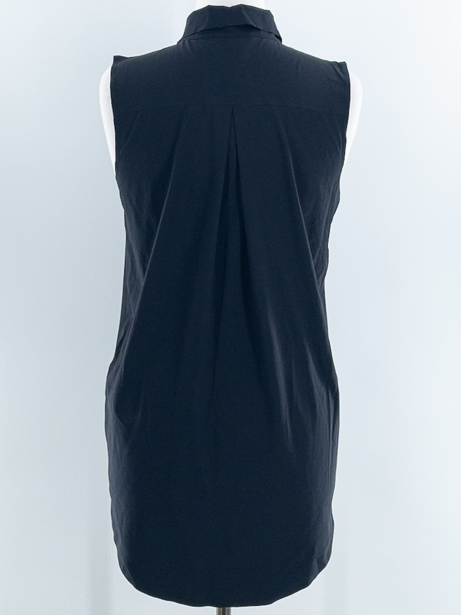 Athleta Black Button Nylon Blend Sleeveless Size S Blouse