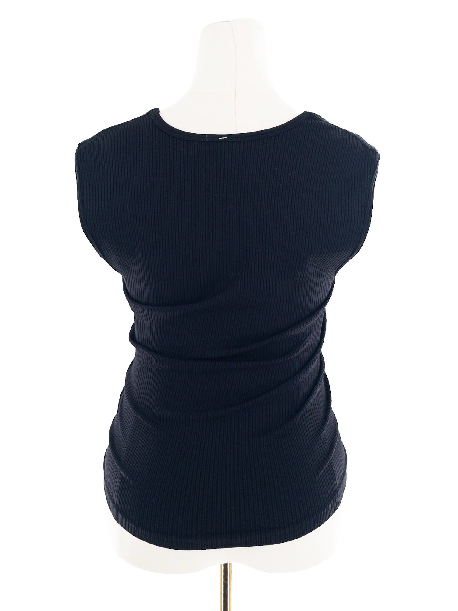 French Laundry Black Ribbed Stretch Sleeveless Size L T Shirt
