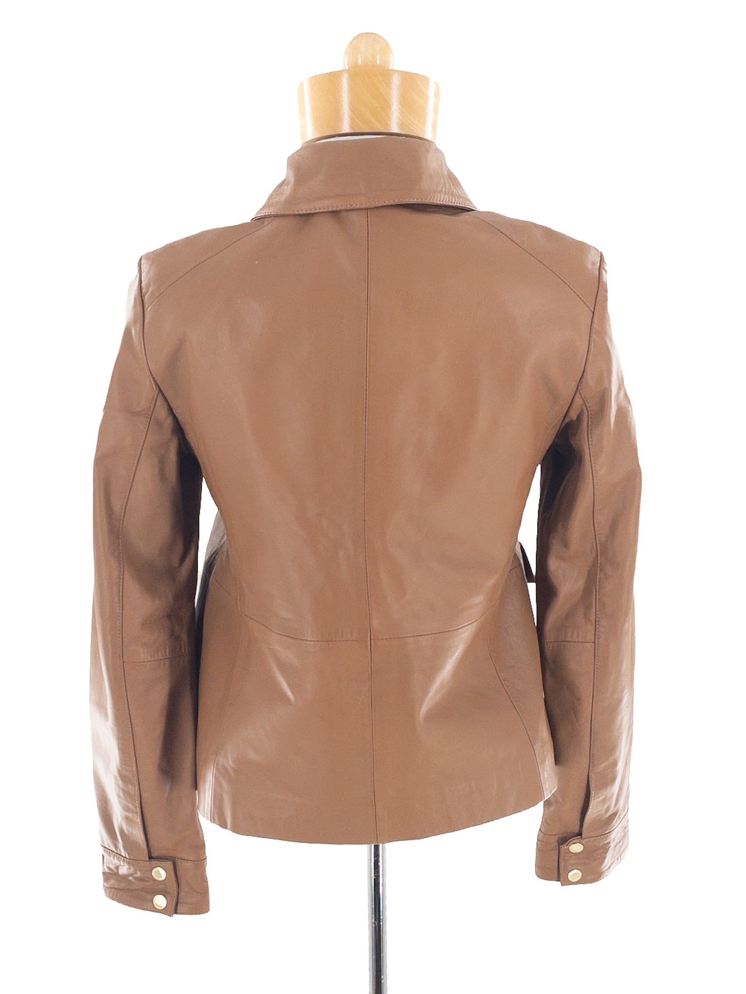 Cole Haan Butterscotch Zip Leather Size XS Jacket