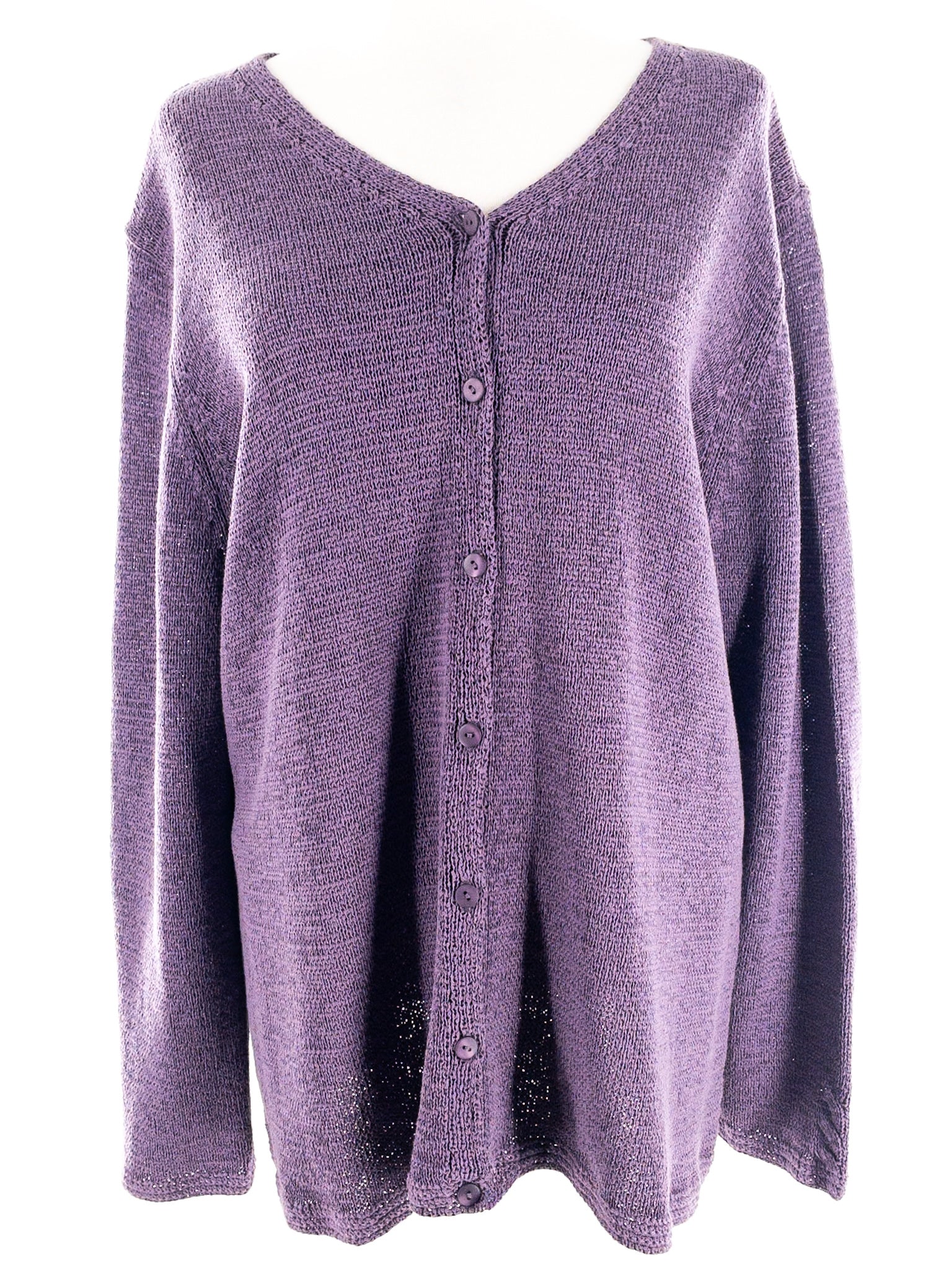 Pendleton Plum V Neck Cotton Blend Size 2X Cardigan