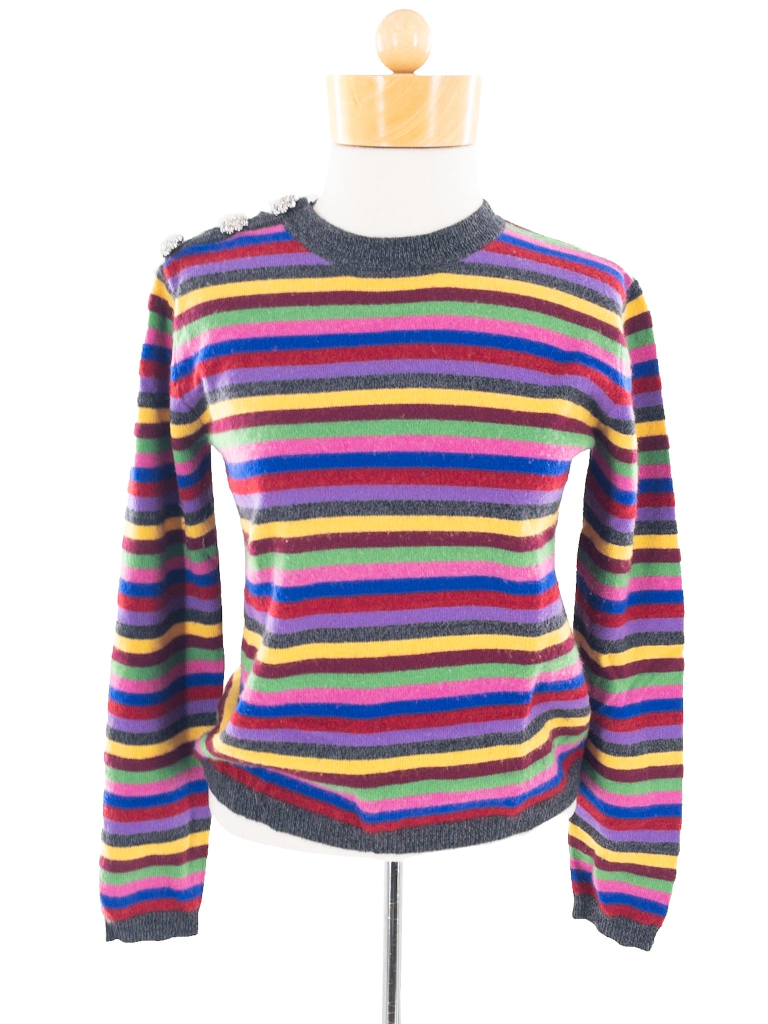 Ganni Multi-Color Stripe Cashmere Size S Sweaters