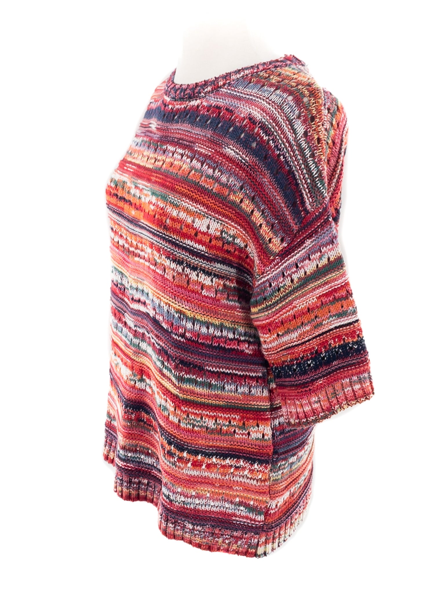 Fat Face Multi-Color Crochet Cotton Size 4 Sweaters