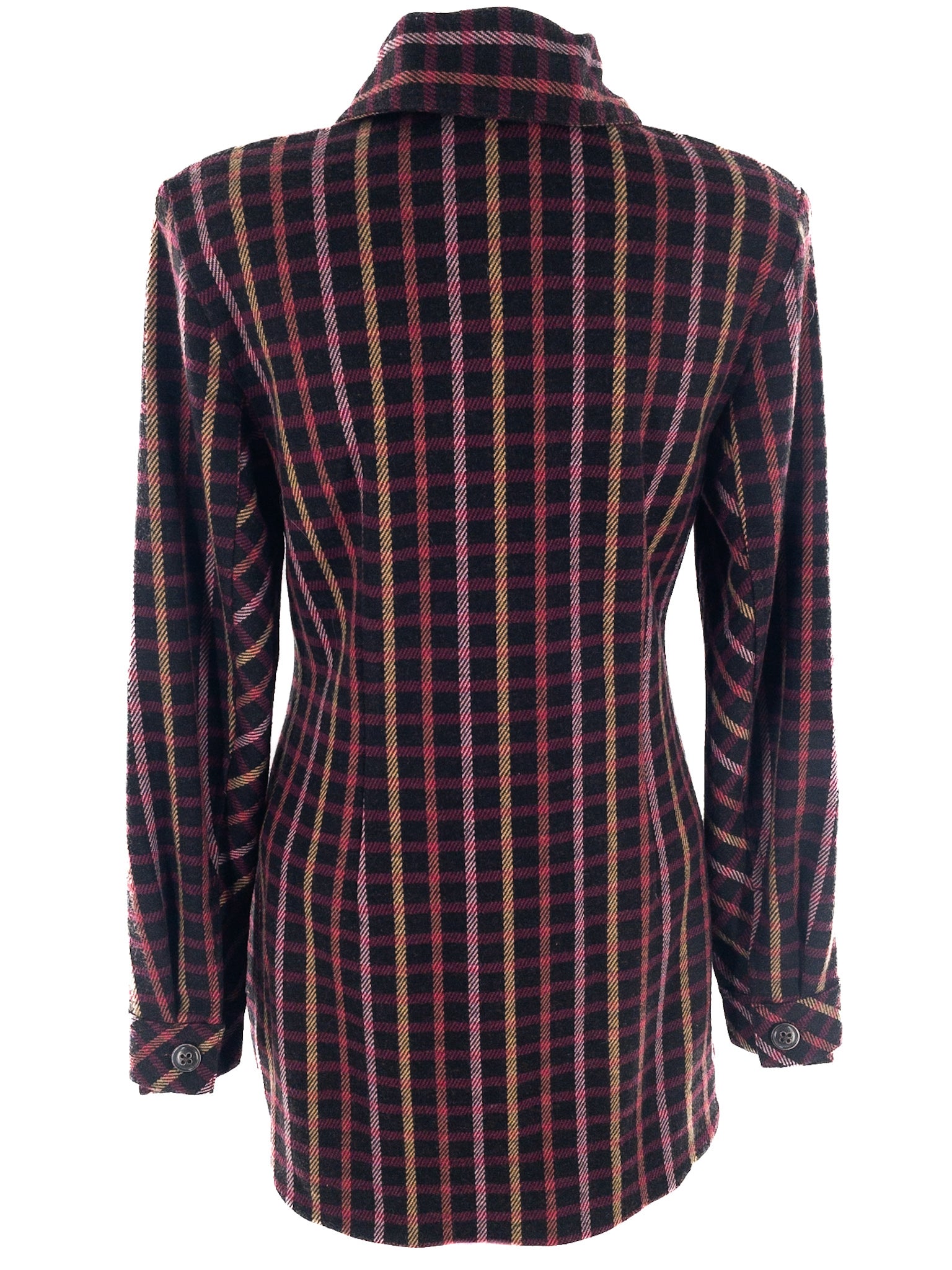 Cabi Maroon Multi Plaid Polyester Blend Size XS Blazer