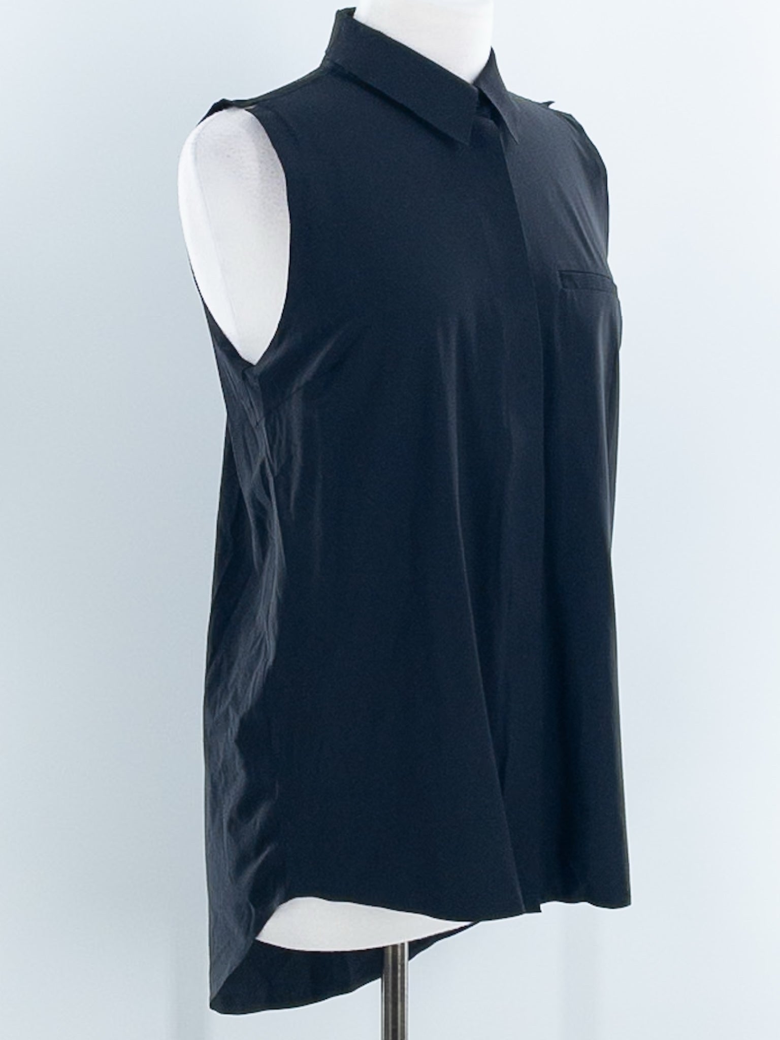 Athleta Black Button Nylon Blend Sleeveless Size S Blouse