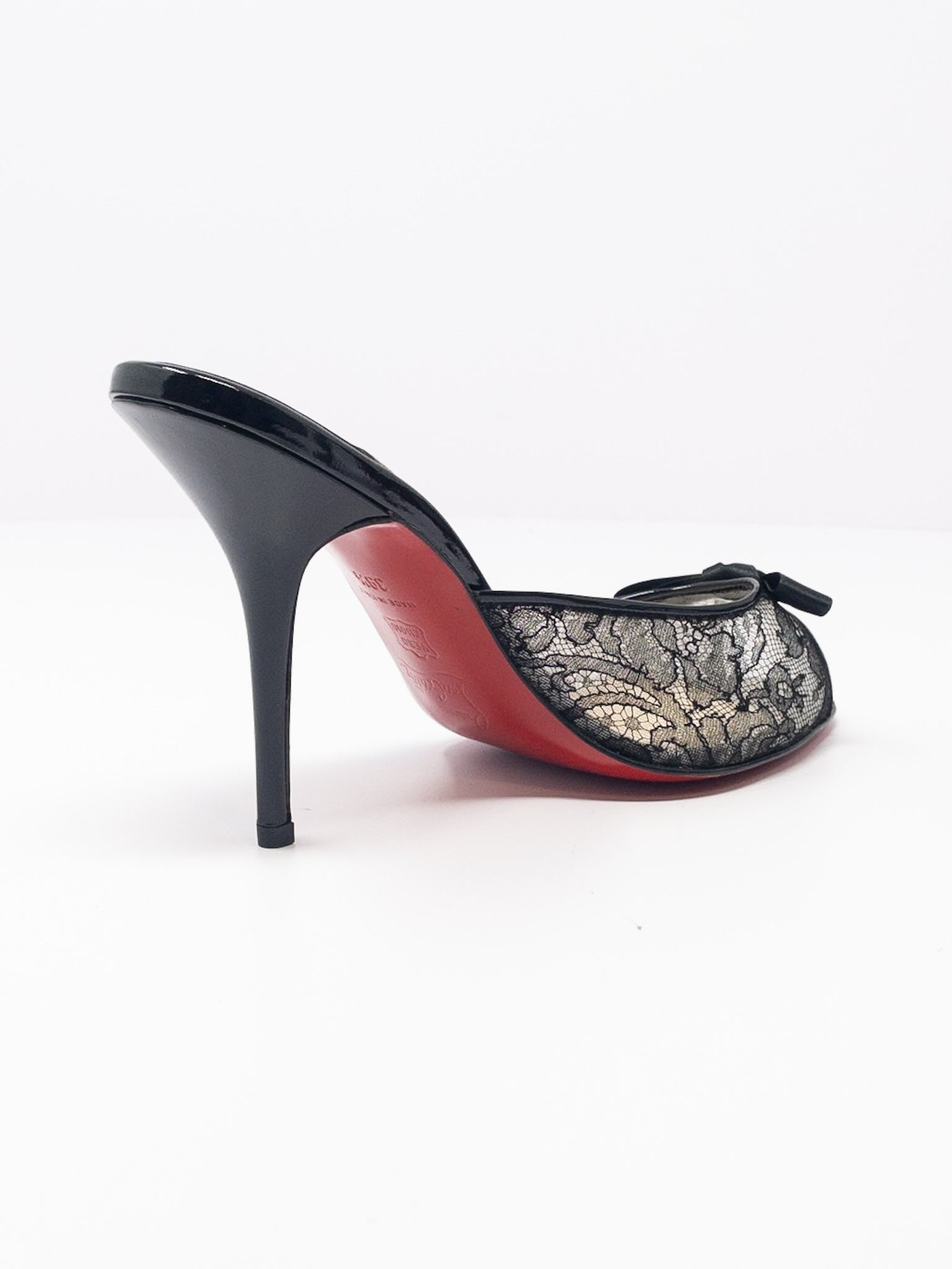 Christian Louboutin Black Lace Patent 8.5 Pumps