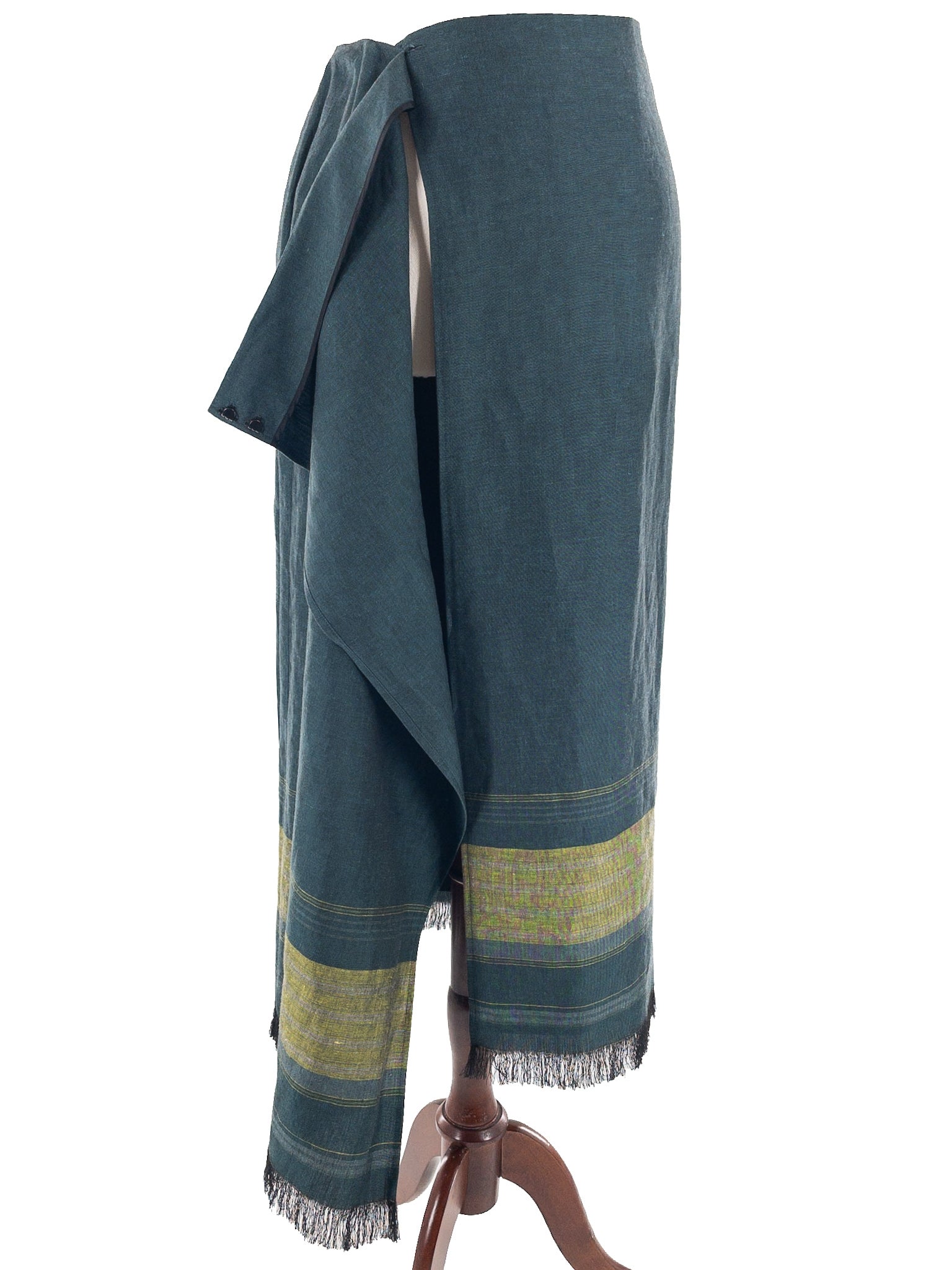 Dana Buchman Peacock Green Linen Blend Size 10 Skirt