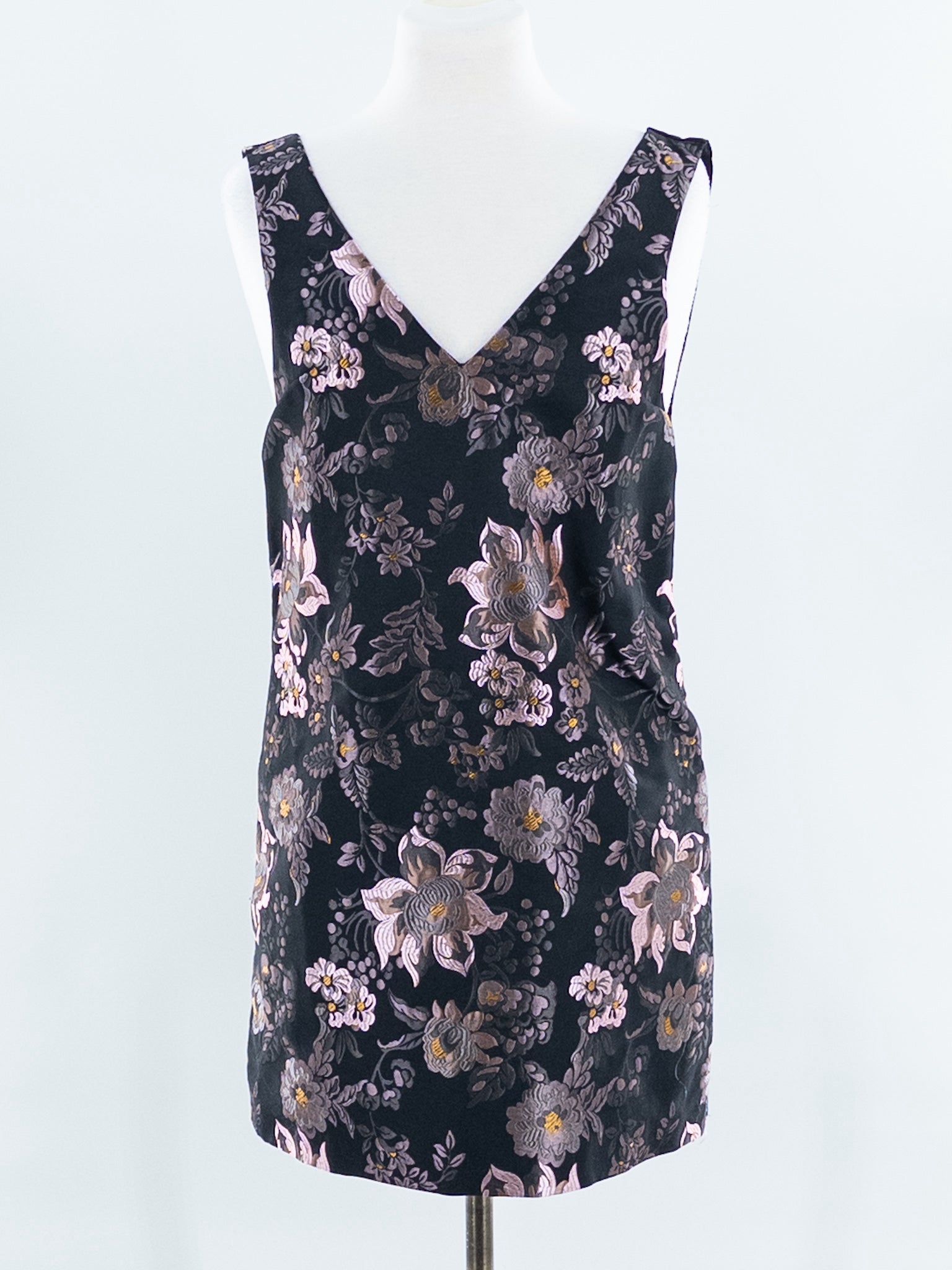 Urban Outfitters Black Pink Floral Boucle Sleeveless Size M Dress