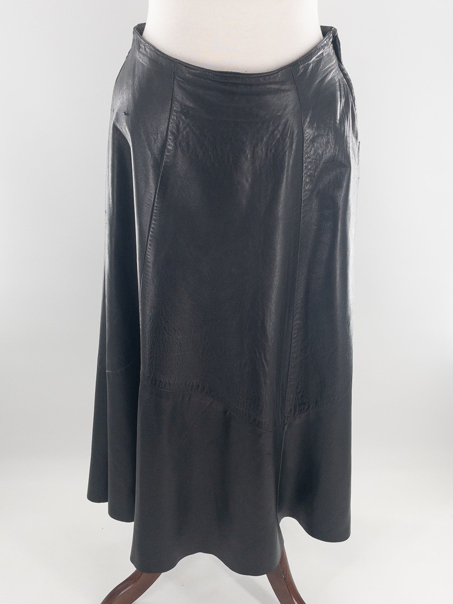 Vakko Black Leather Size 8 Skirt