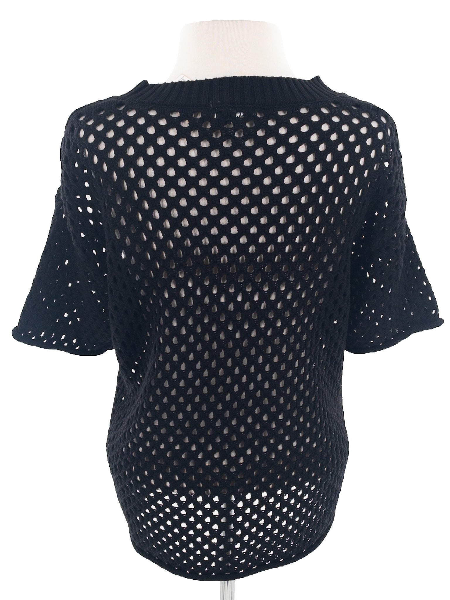 Evereve Black Loose Knit Cotton Size S Sweaters