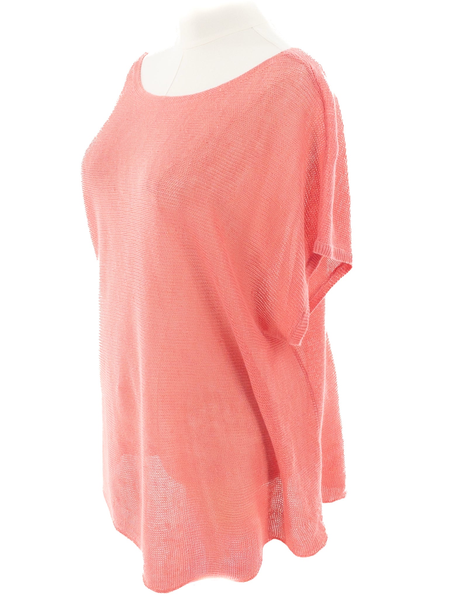 Eileen Fisher Pink Loose Knit Cotton Size XL Sweaters