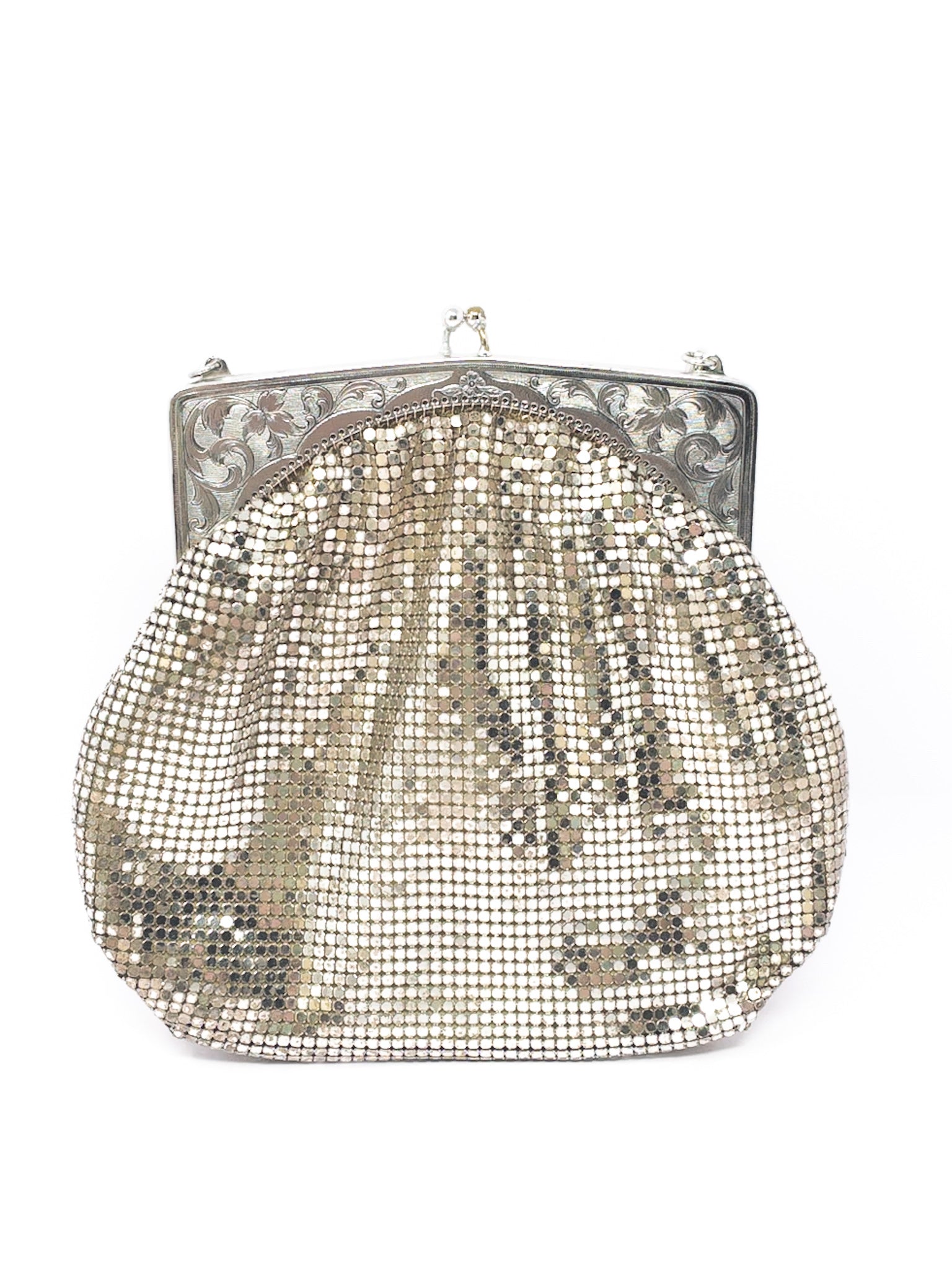 Whiting & Davis Silver Mesh Metallic Purse