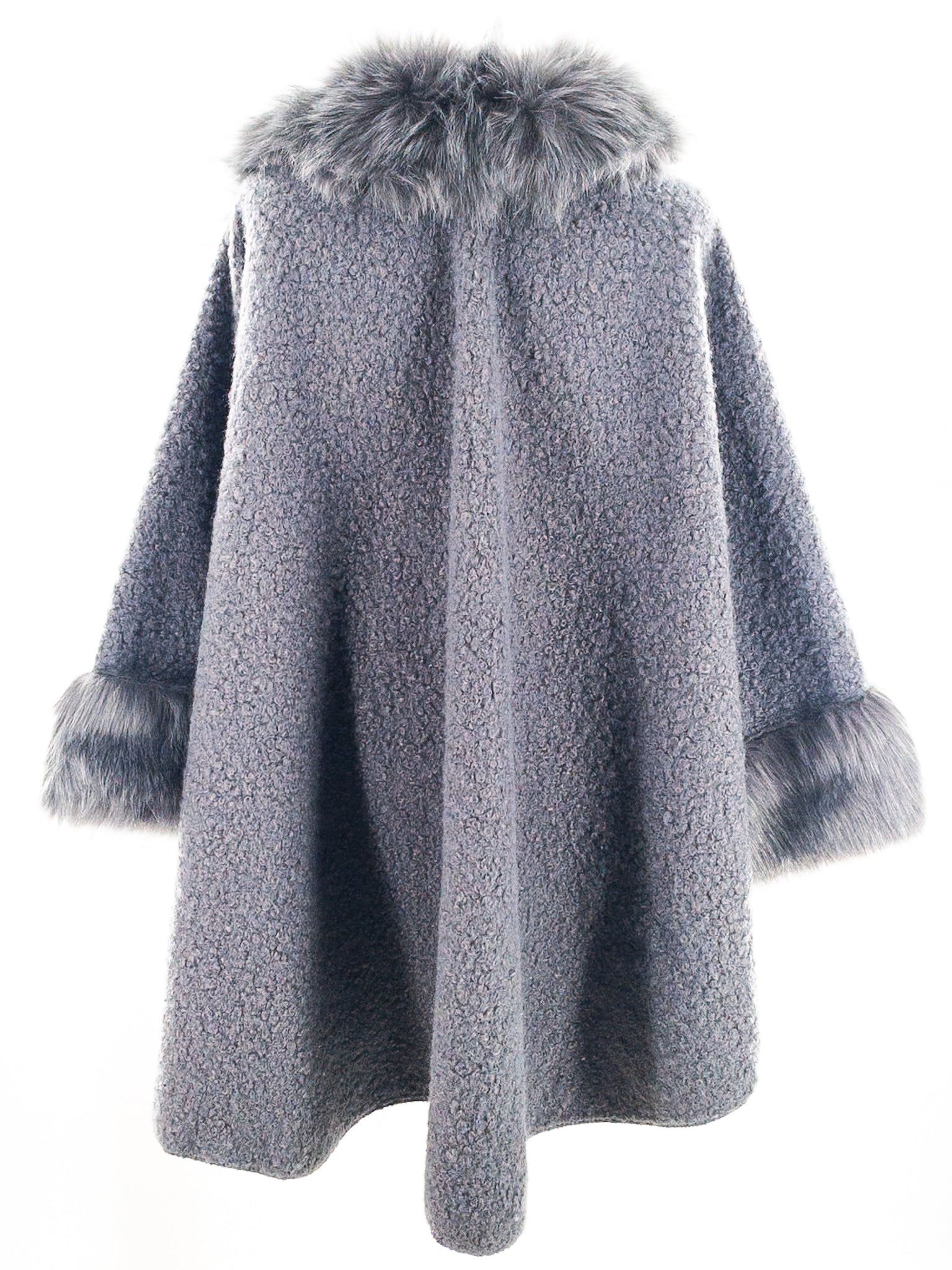 Dusty Blue Boucle Size One Size Poncho