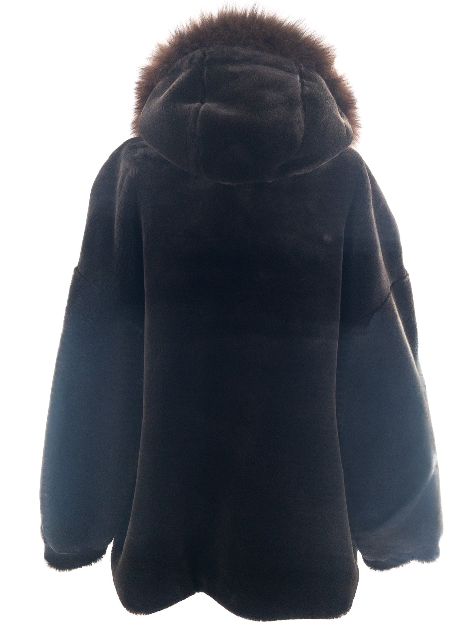 Neiman Marcus Chocolate Hooded Size L Coat