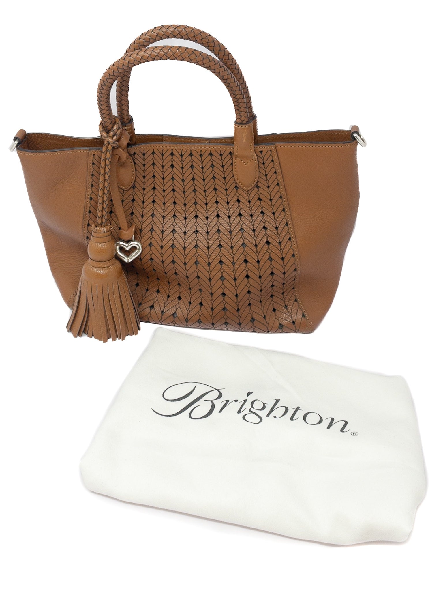 Brighton Cognac Braid Leather Purse