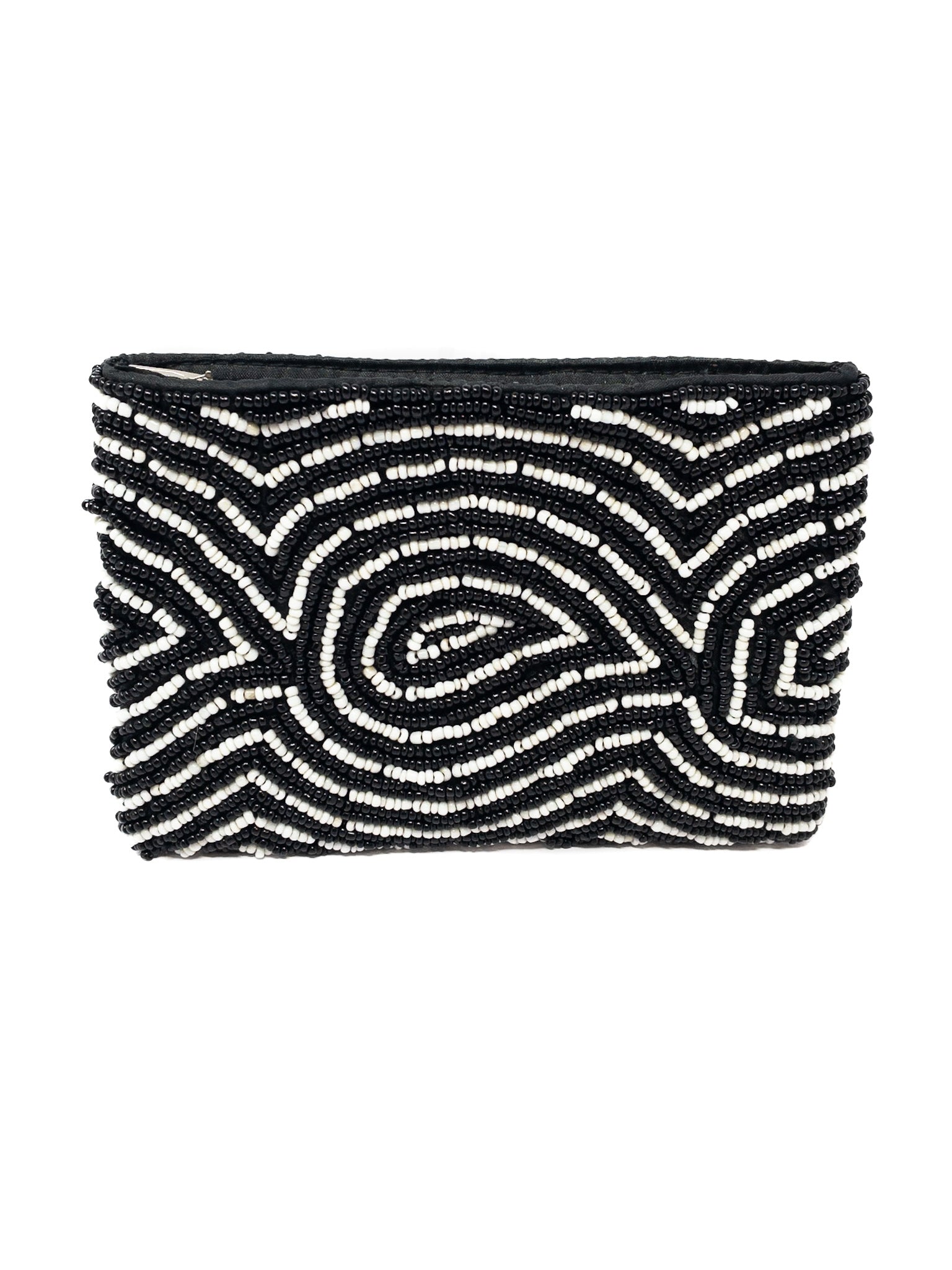 Black White Beaded Purse