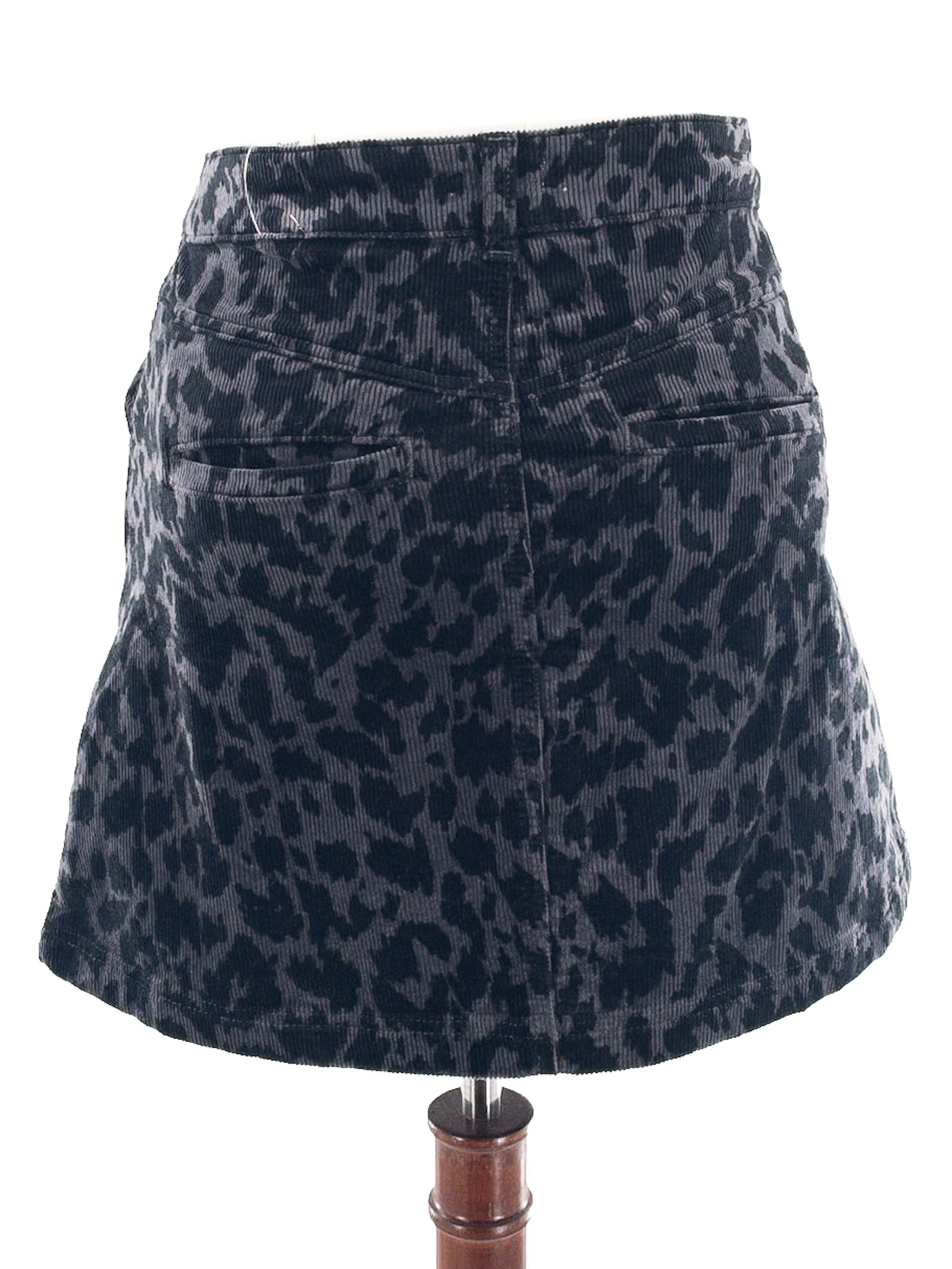 Pilcro Black Gray Animal Print Cotton Blend Size 10 Skirt
