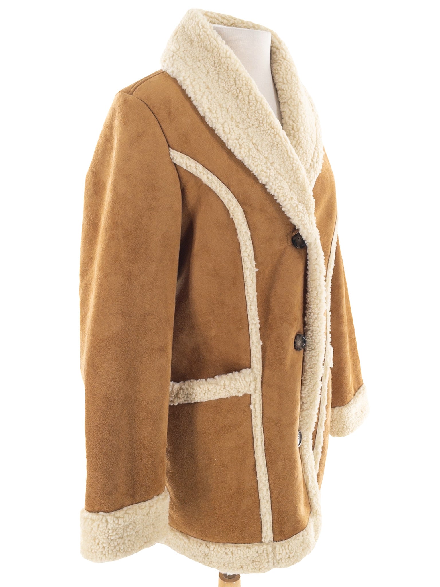 Marine Layer Brown Cream Polyester Size M Coat