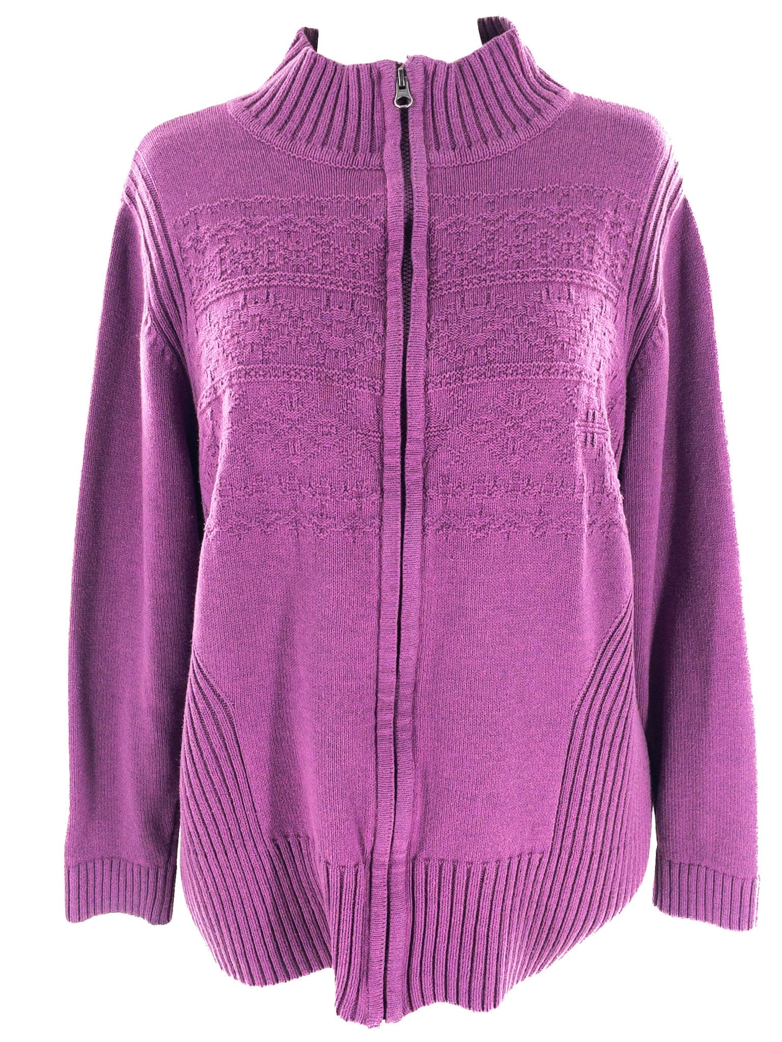 CJ Banks Purple Cable Cotton Blend Size 2X Cardigan