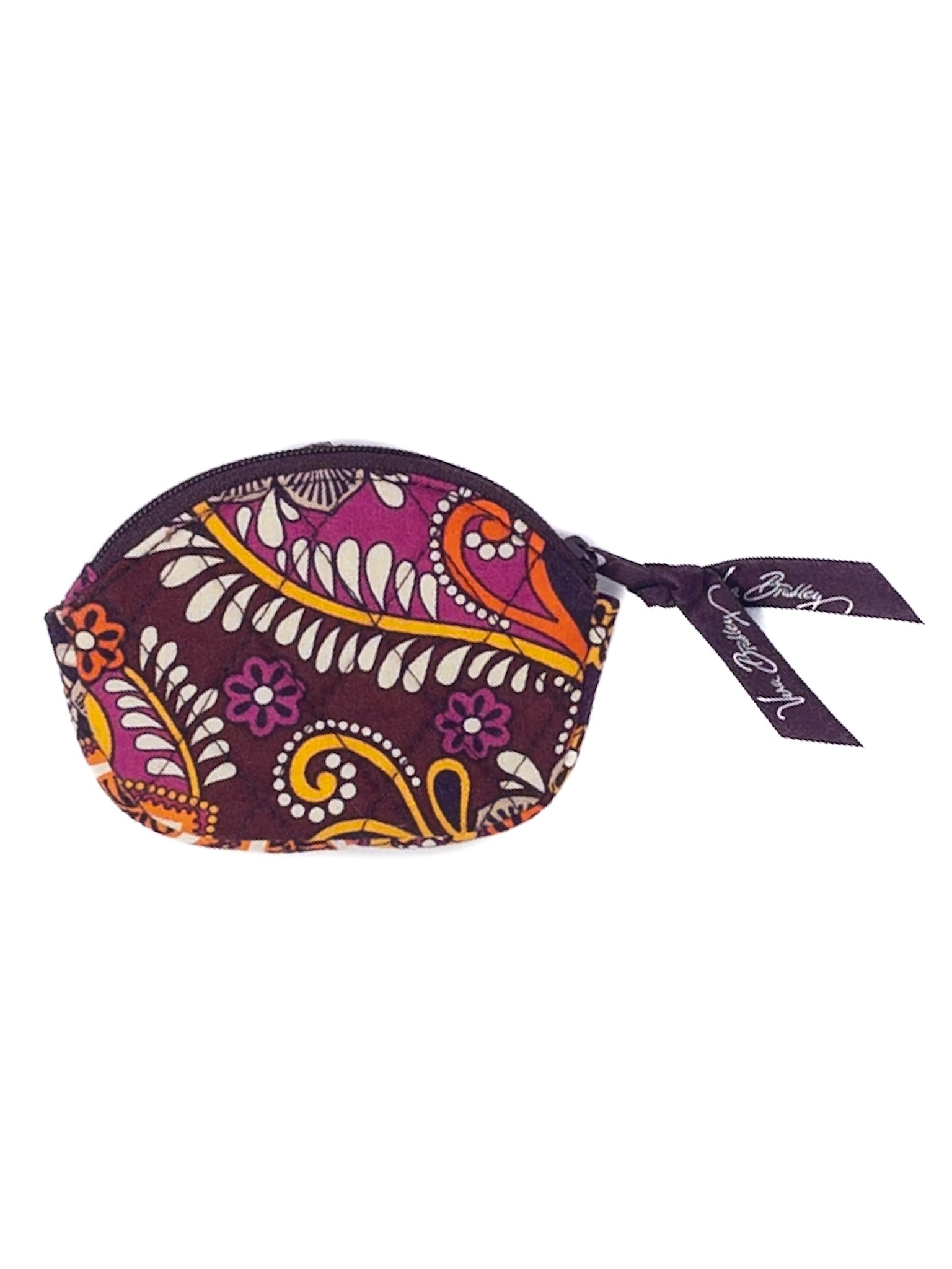 Vera Bradley Purple Orange Quilt Fabric Wallet