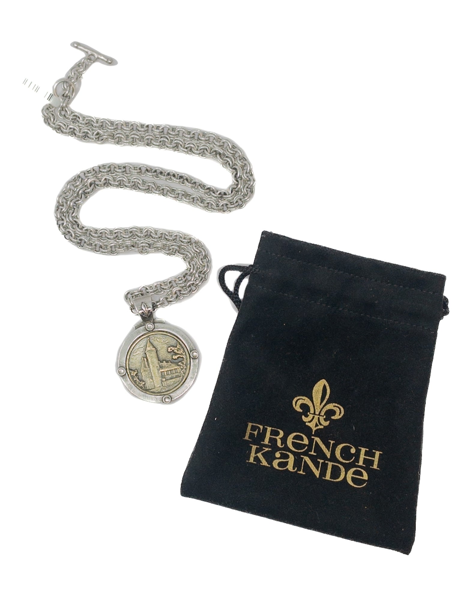 French Kande Silver medallion Necklaces