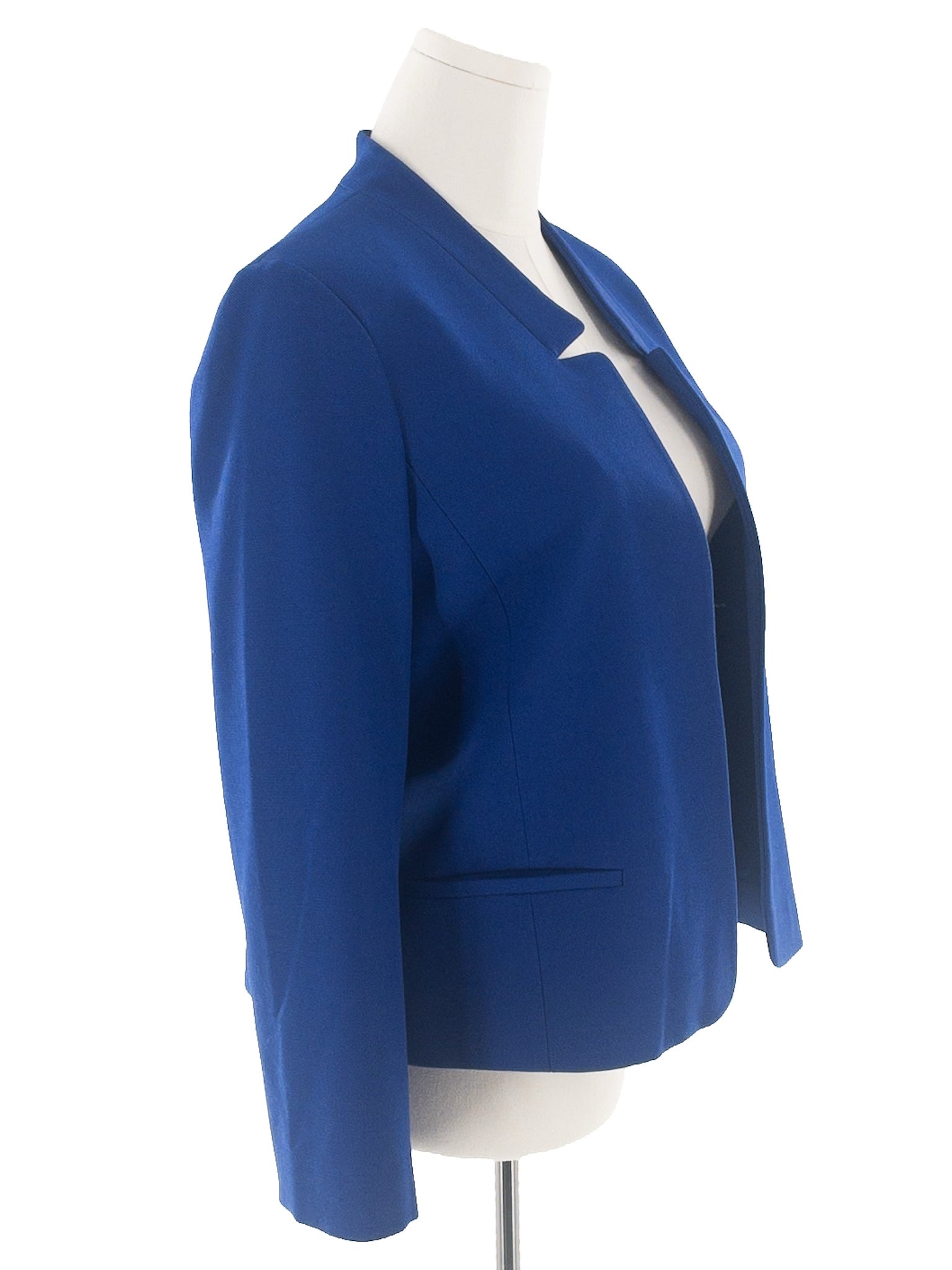 Ann Taylor Cobalt Open Front Polyester Blend Size 12 Blazer