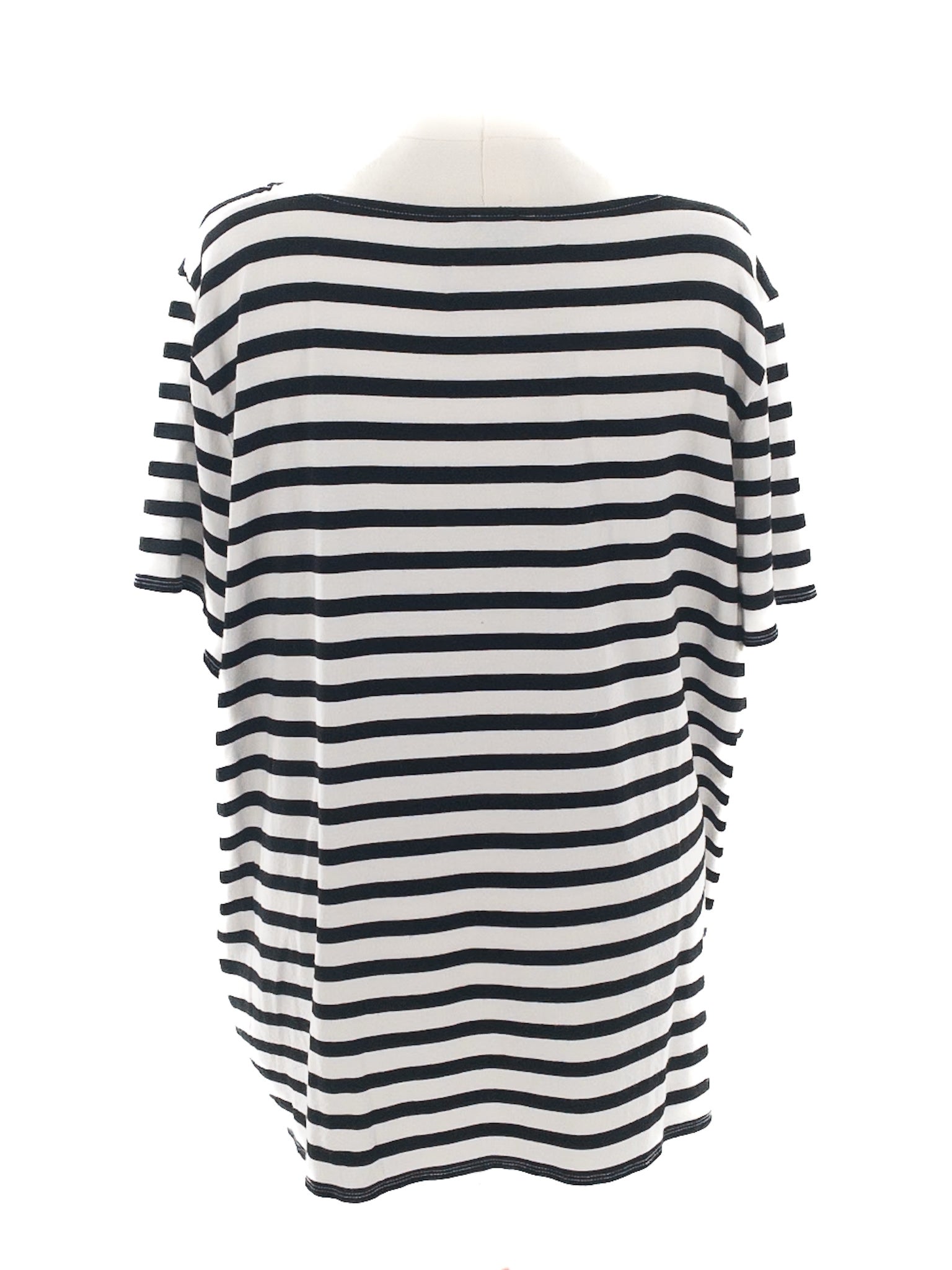 Talbots White Black Stripe Cotton Blend Short Sleeve Size 3X T Shirt